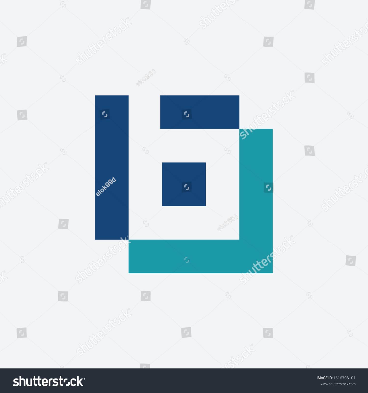 Monogram Letter B Negative Space Pixel: Vector De Stock (libre De ...