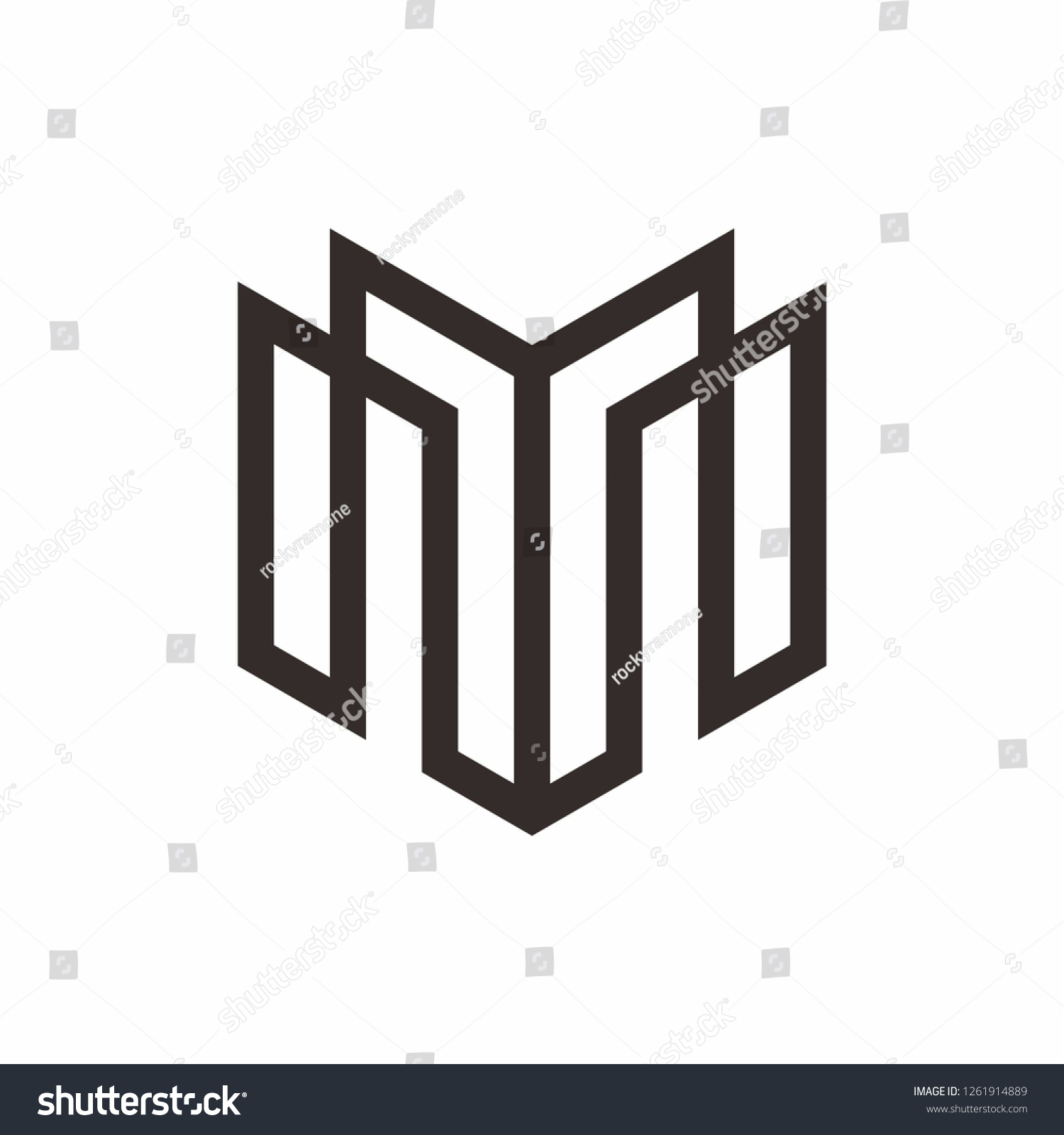 Monogram Letter M Geometric Square Business Stock Vector (Royalty Free ...