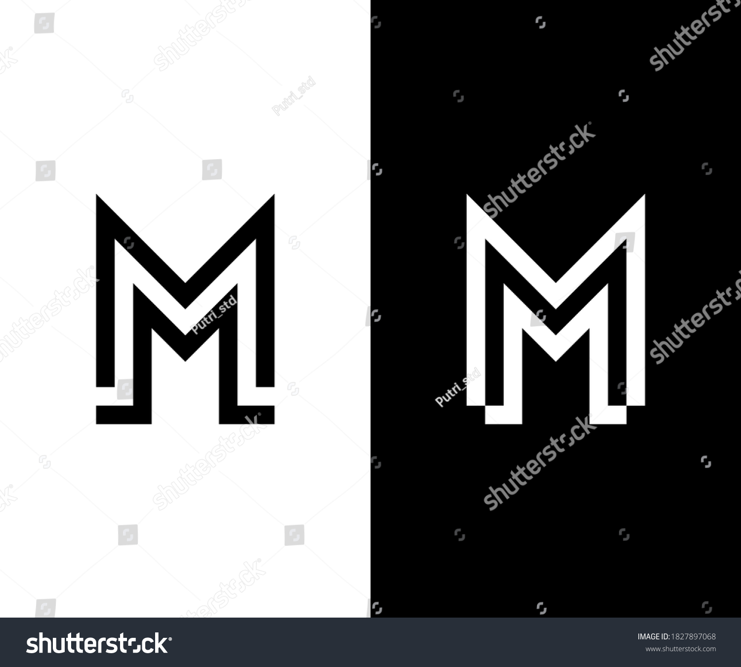 Monogram Letter M Logo Design Template Stock Vector (Royalty Free ...