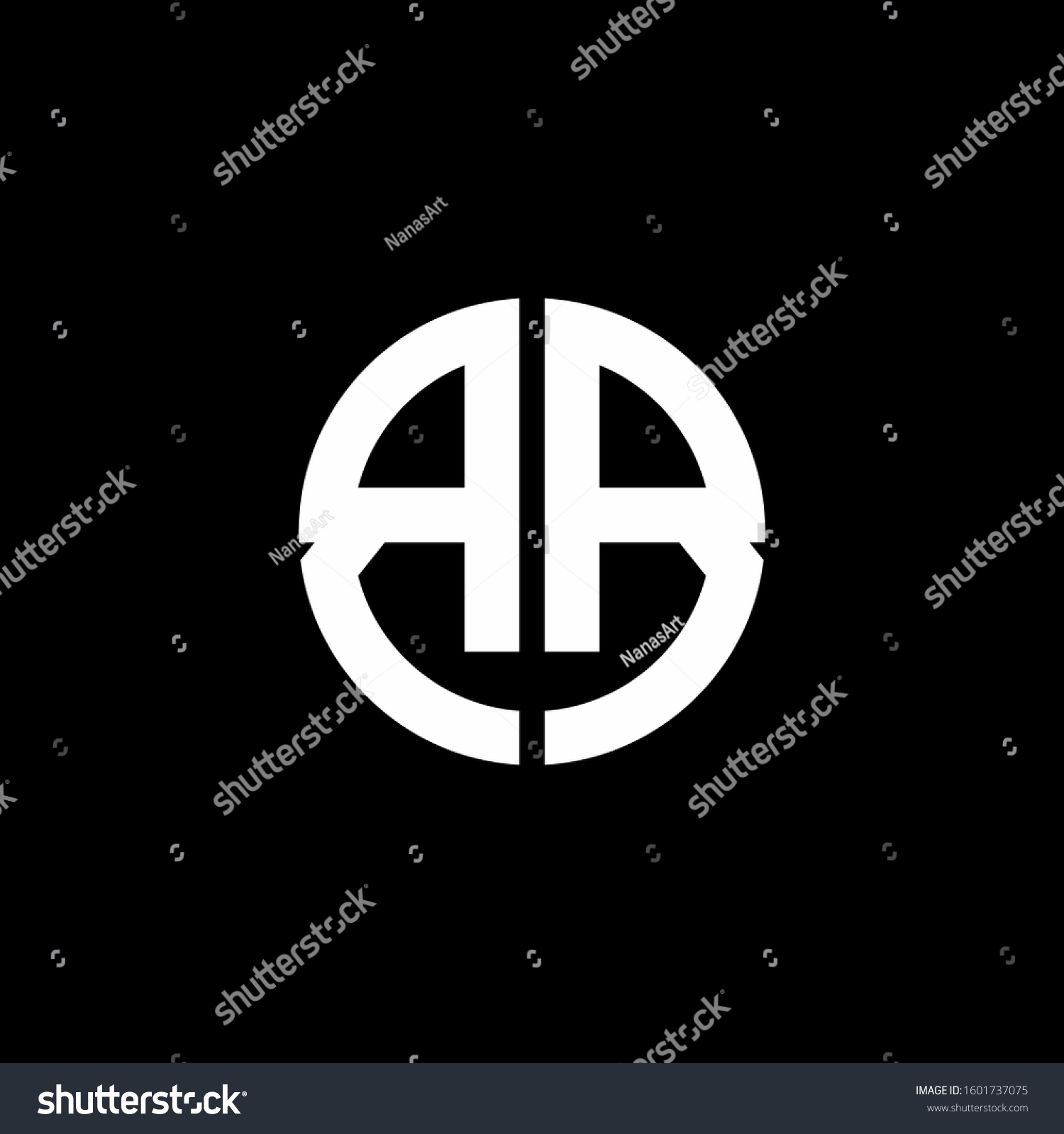 Monogram Logo Circle Ribbon Style Design Stock Vector (Royalty Free ...