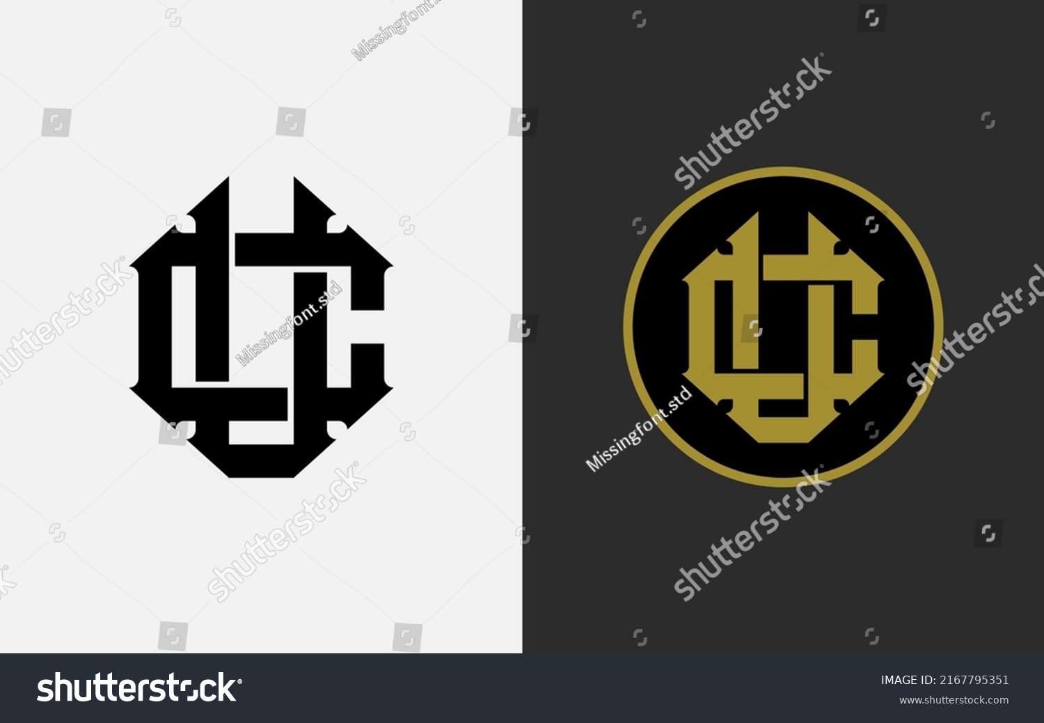 Monogram Logo Initial Letters U C Stock Vector (Royalty Free ...