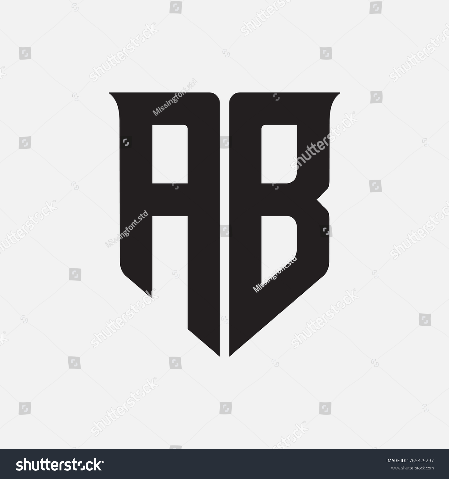 Monogram Logo Letter B Ba Ab Stock Vector (Royalty Free) 1765829297 ...