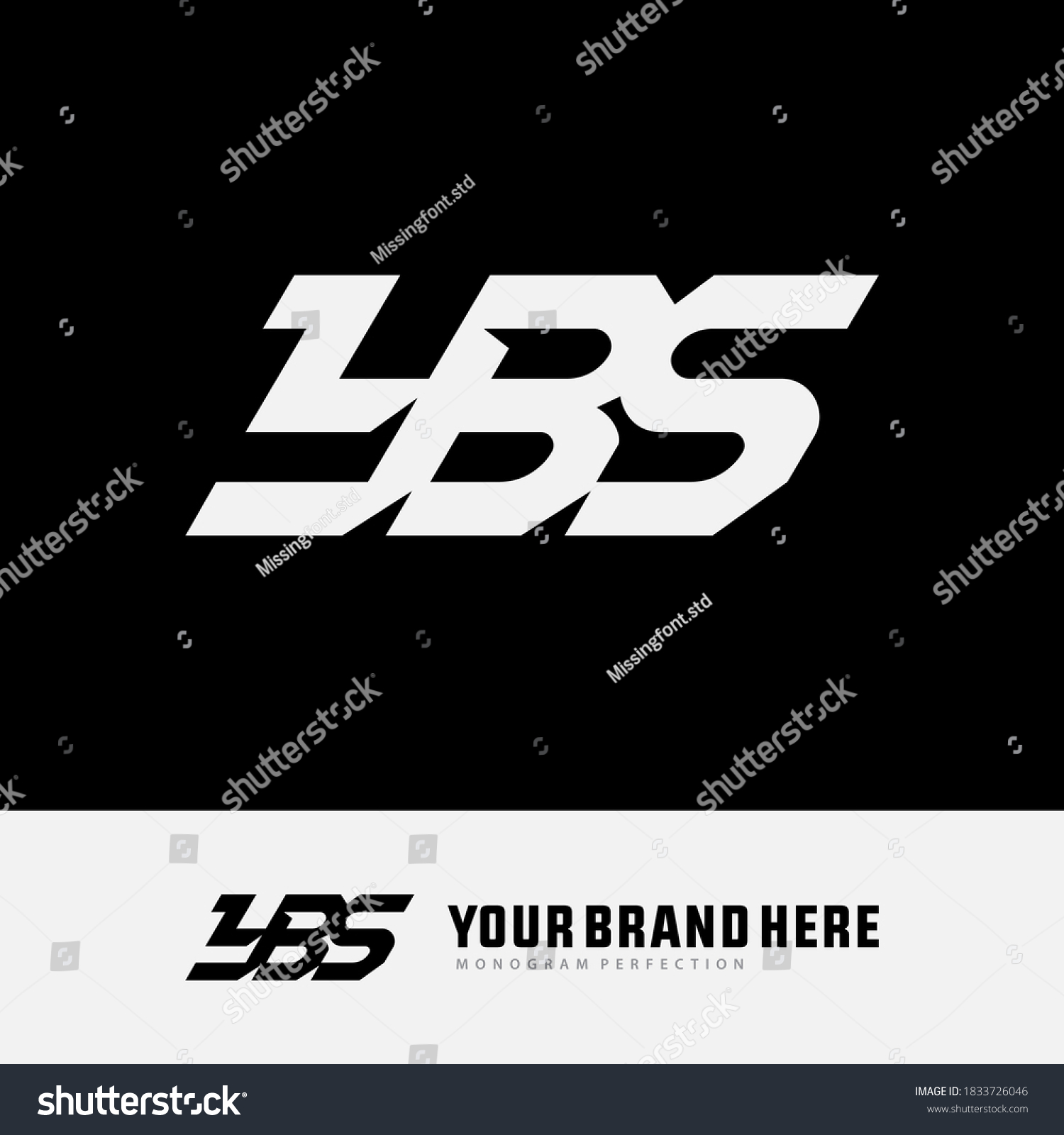 SVG of Monogram logo letter Y, B, S, YBS, YSB, BSY, BYS, SYB or SBY modern, simple, sporty, white color on black background svg