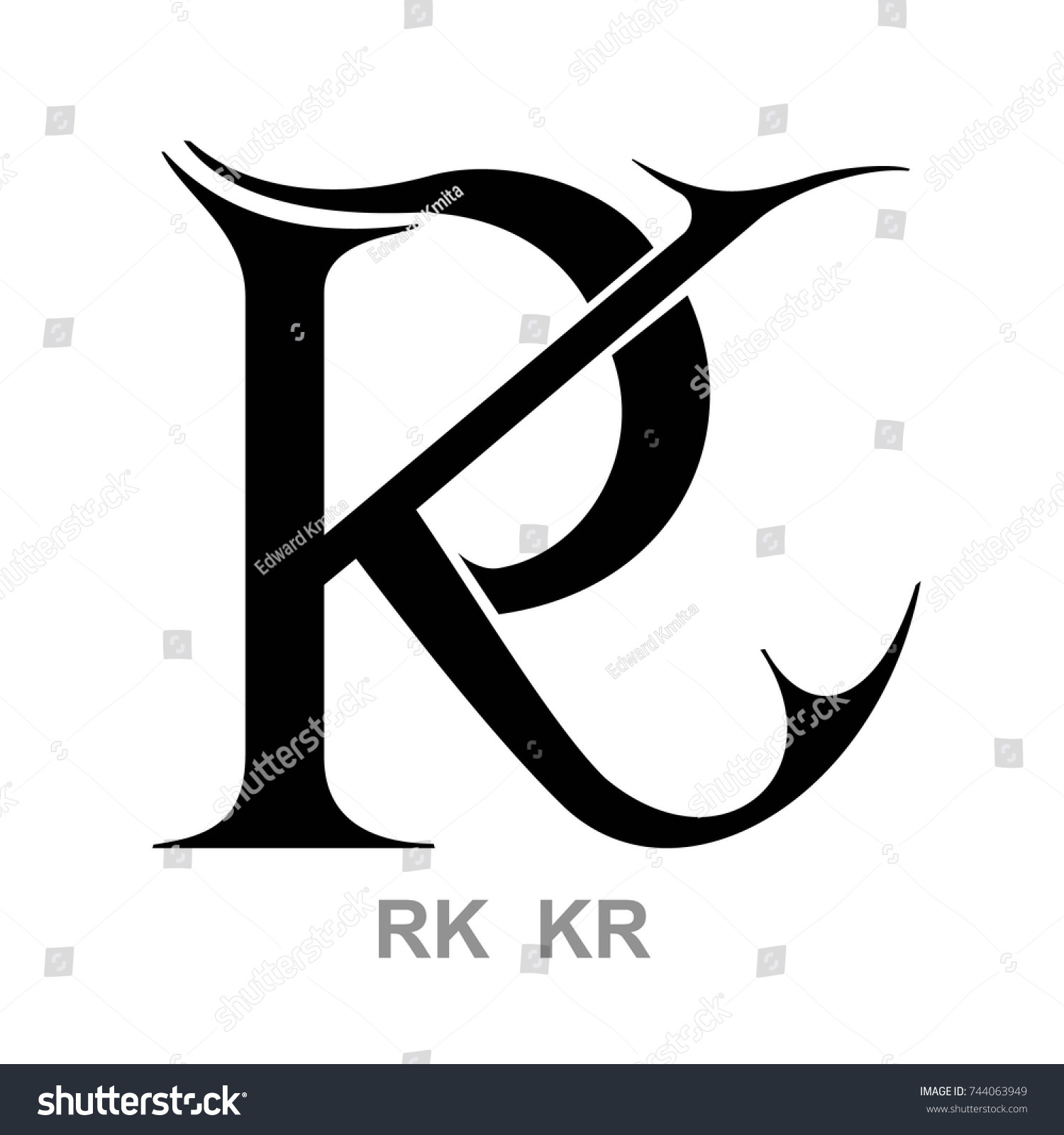 Monogram Rk Kr Stock Vector Royalty Free