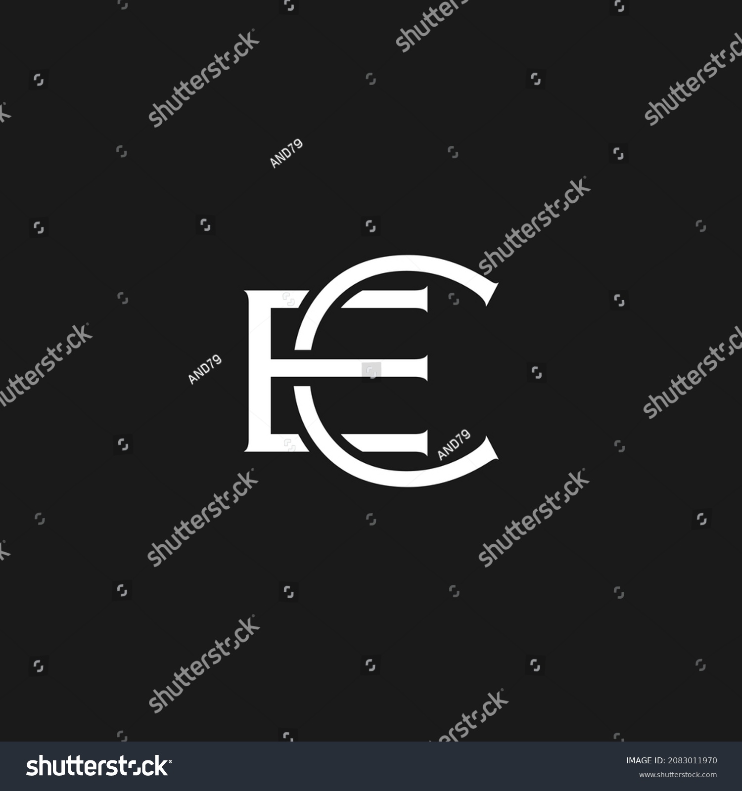 Monogram Template Letter E C Stock Vector (Royalty Free) 2083011970 ...