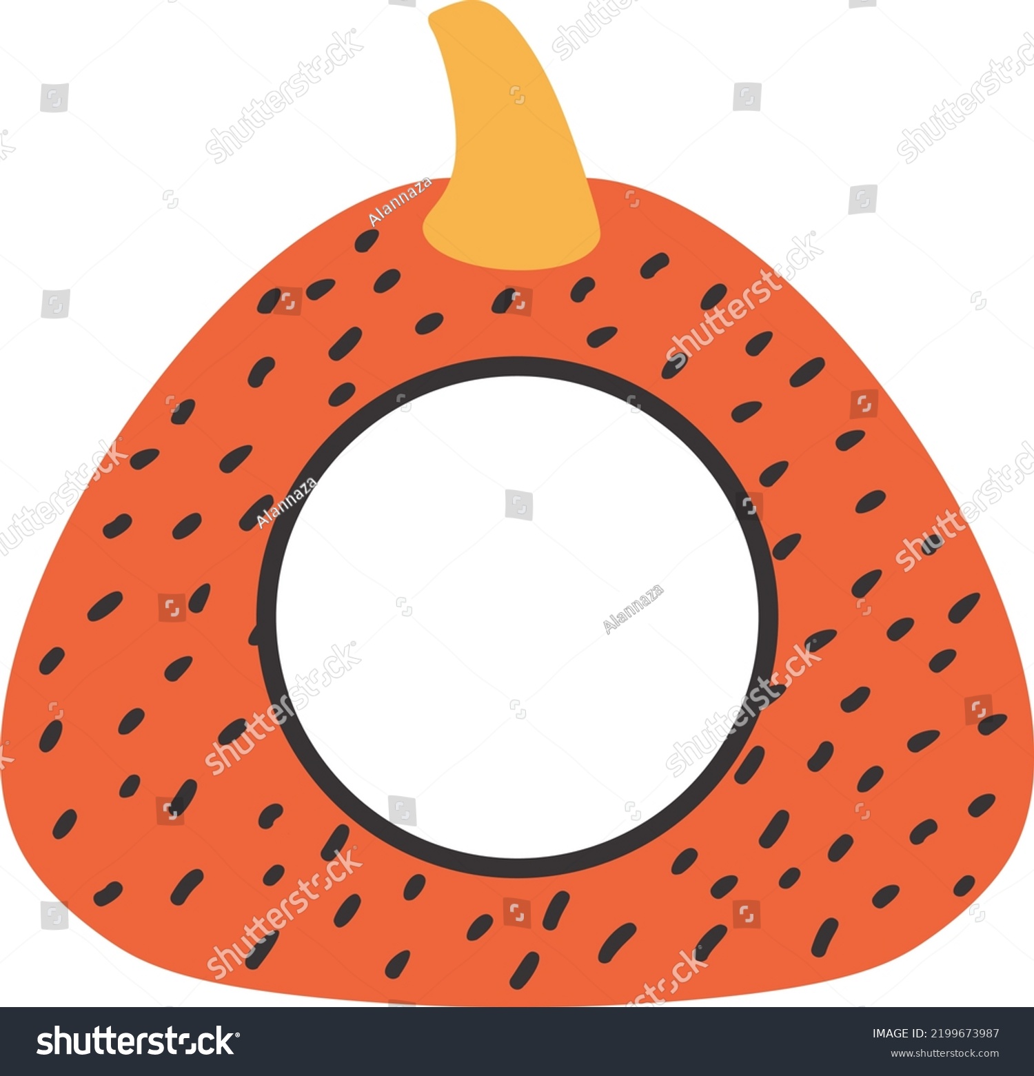 SVG of Monogrammed Pumpkin. Ciircle Monogram Frame. Svg. Autumn Pumpkin with Monogram Design. Split Pumpkin, Abstract Decorative Pumpkins. Autumn Mood. Hand Drawn Vector Illustration. svg