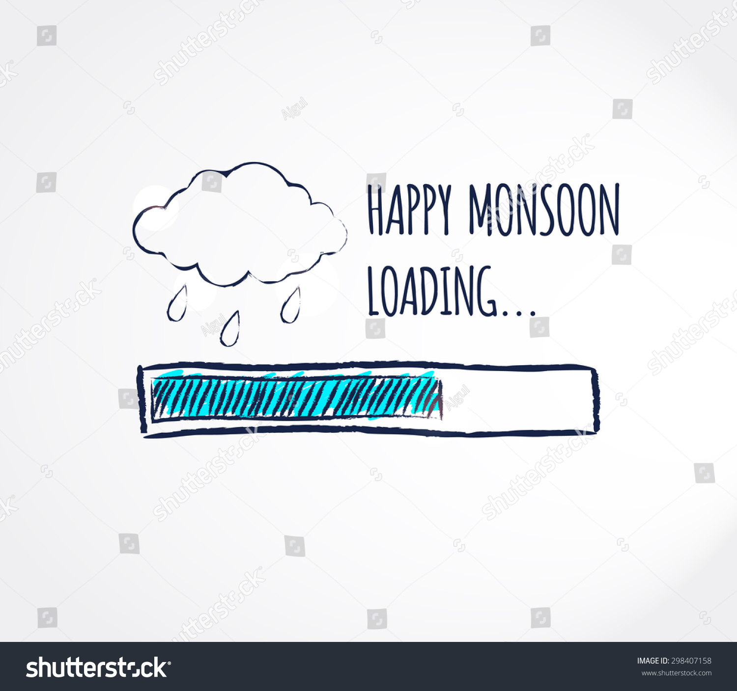 Monsoon Season Loading Concept Progress Bar vector de stock (libre de