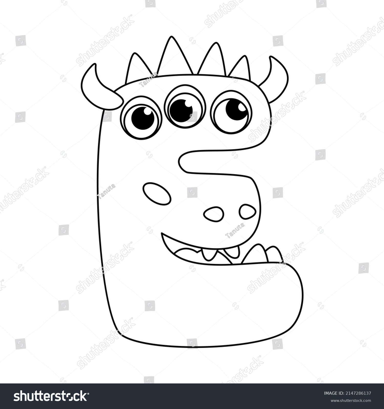 Monster Alphabet Coloring Page Book Coloring Stock Vector (Royalty Free ...