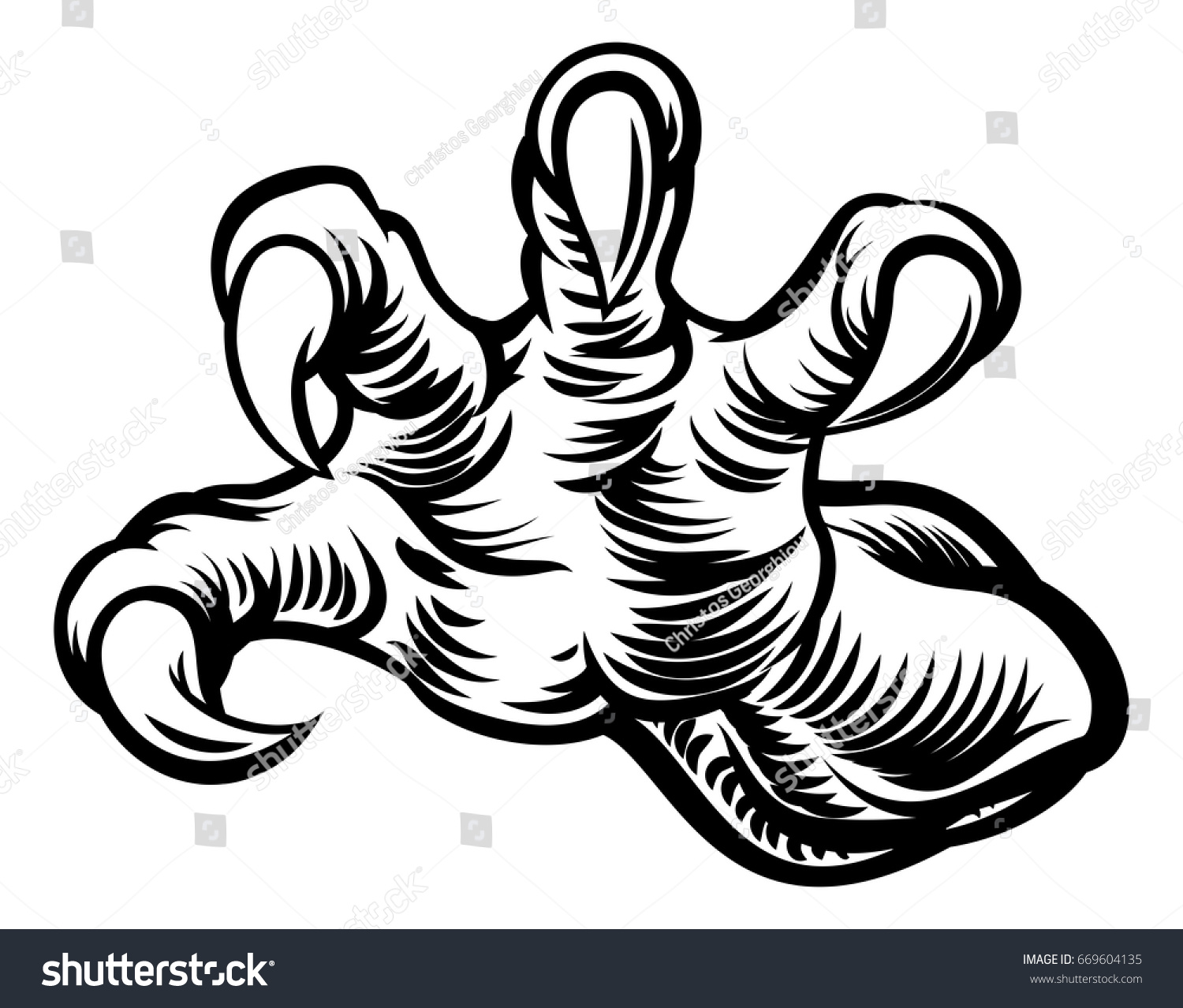 Monster Claws Talons Hand Vintage Woodcut Stock Vector (Royalty Free ...