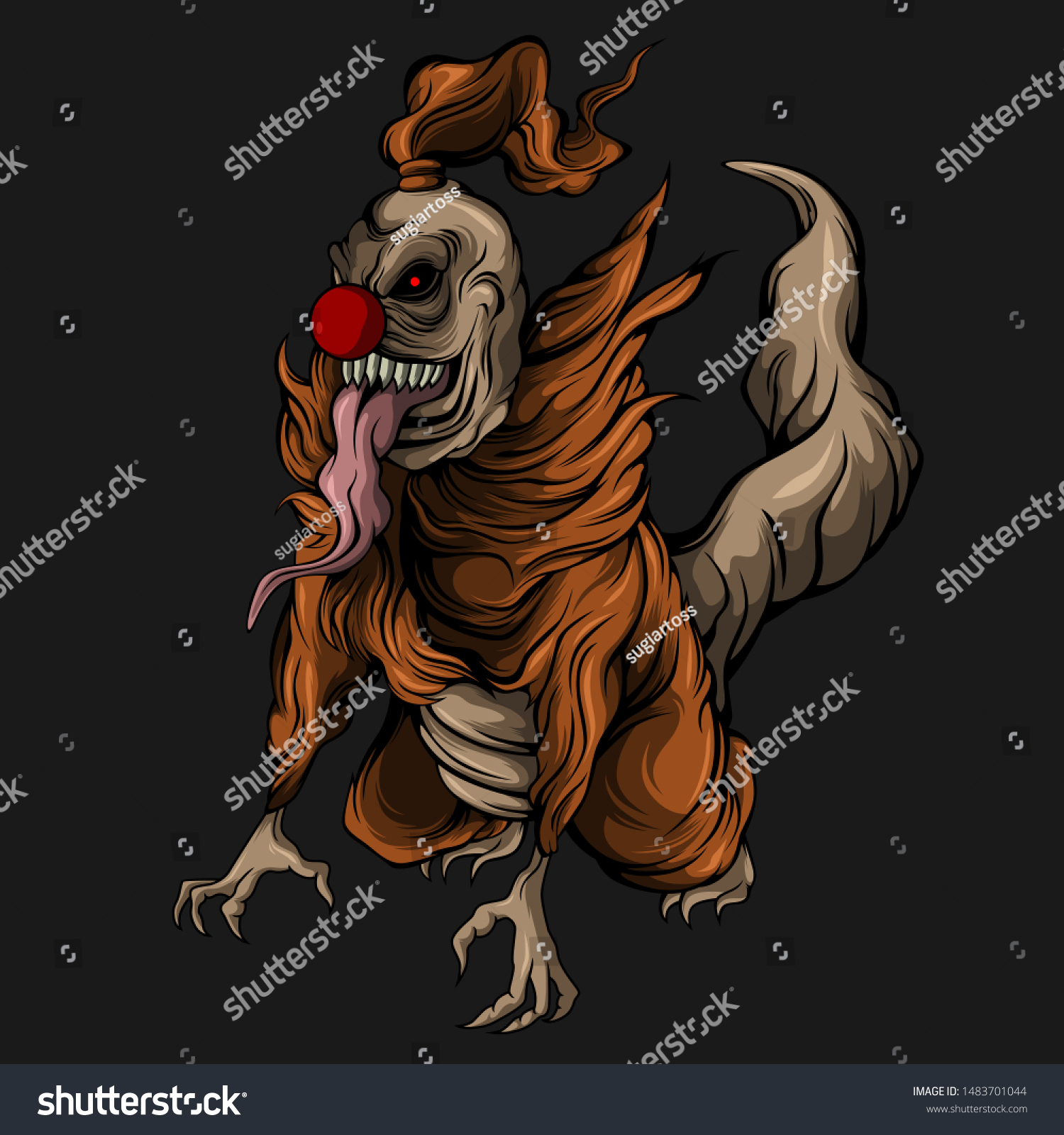 Monster Clown Vector Commercial Use Stock Vector (Royalty Free) 1483701044