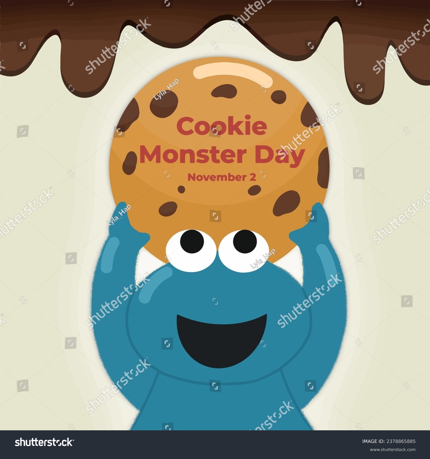 SVG of Monster lifting the cookie. Cookie Monster day vector illustration
 svg
