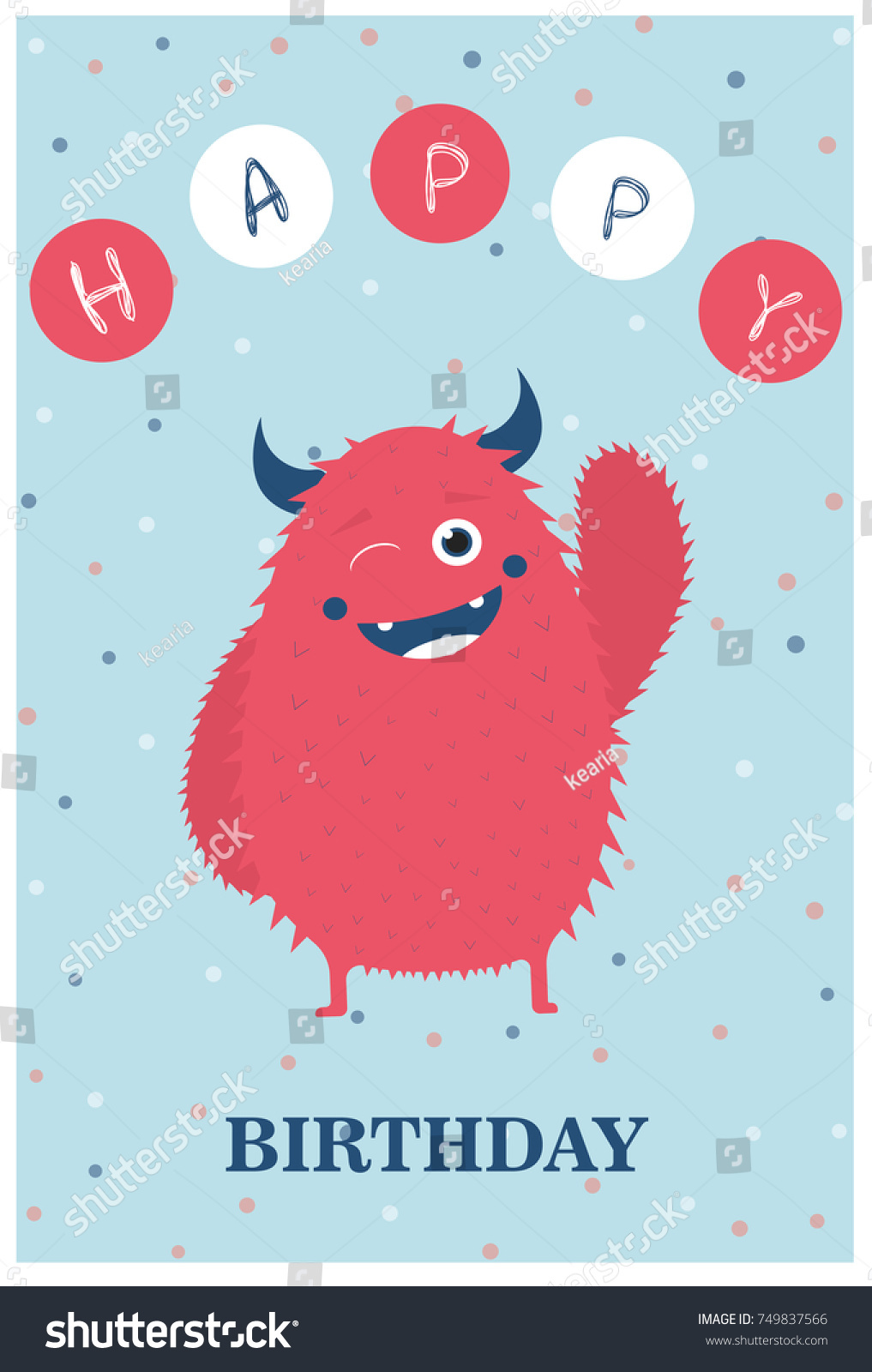 Monster Party Card Design Vector Illustration Stock Vector (Royalty ...