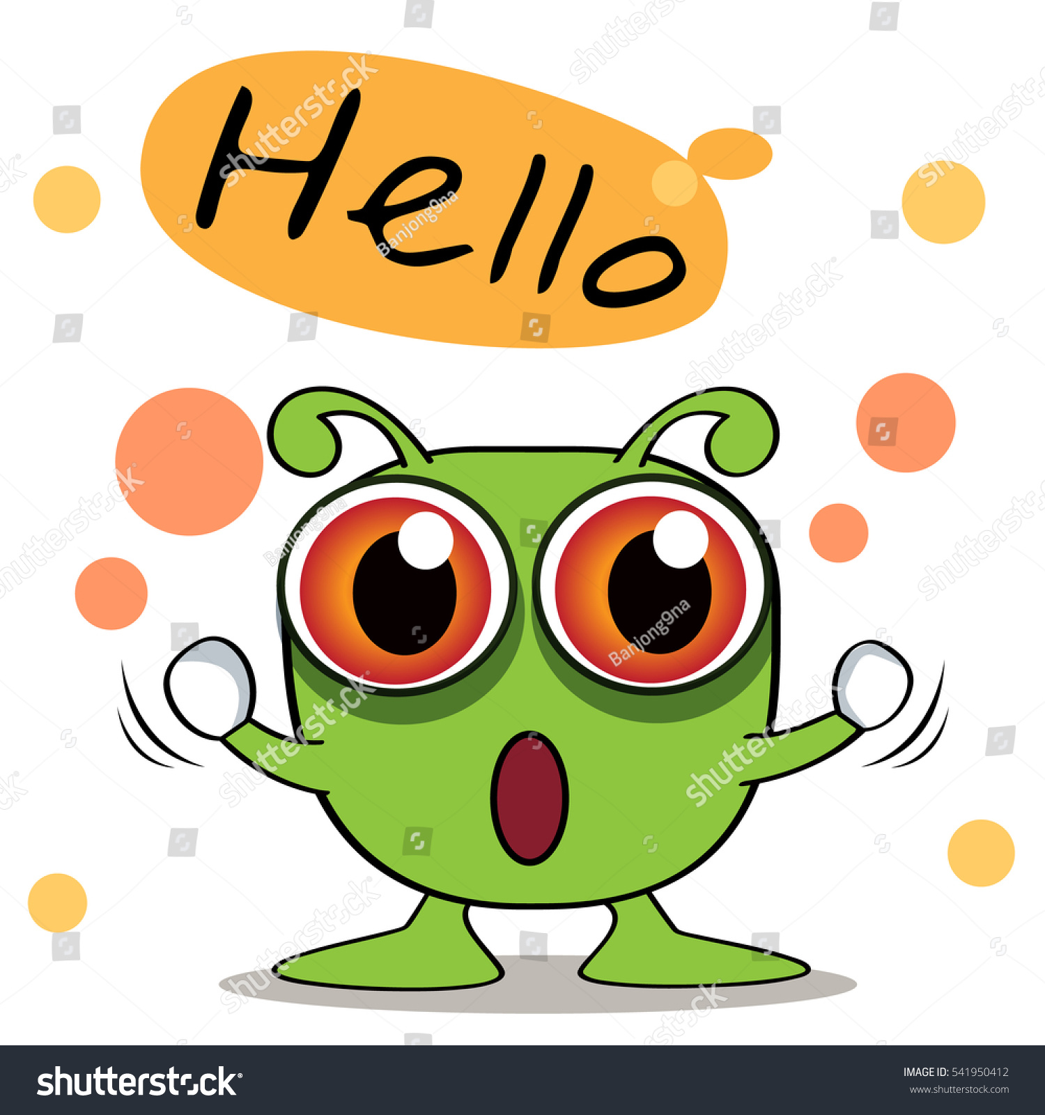 Monster Say Hello Cartoon Vector 10 Stock Vector (Royalty Free) 541950412