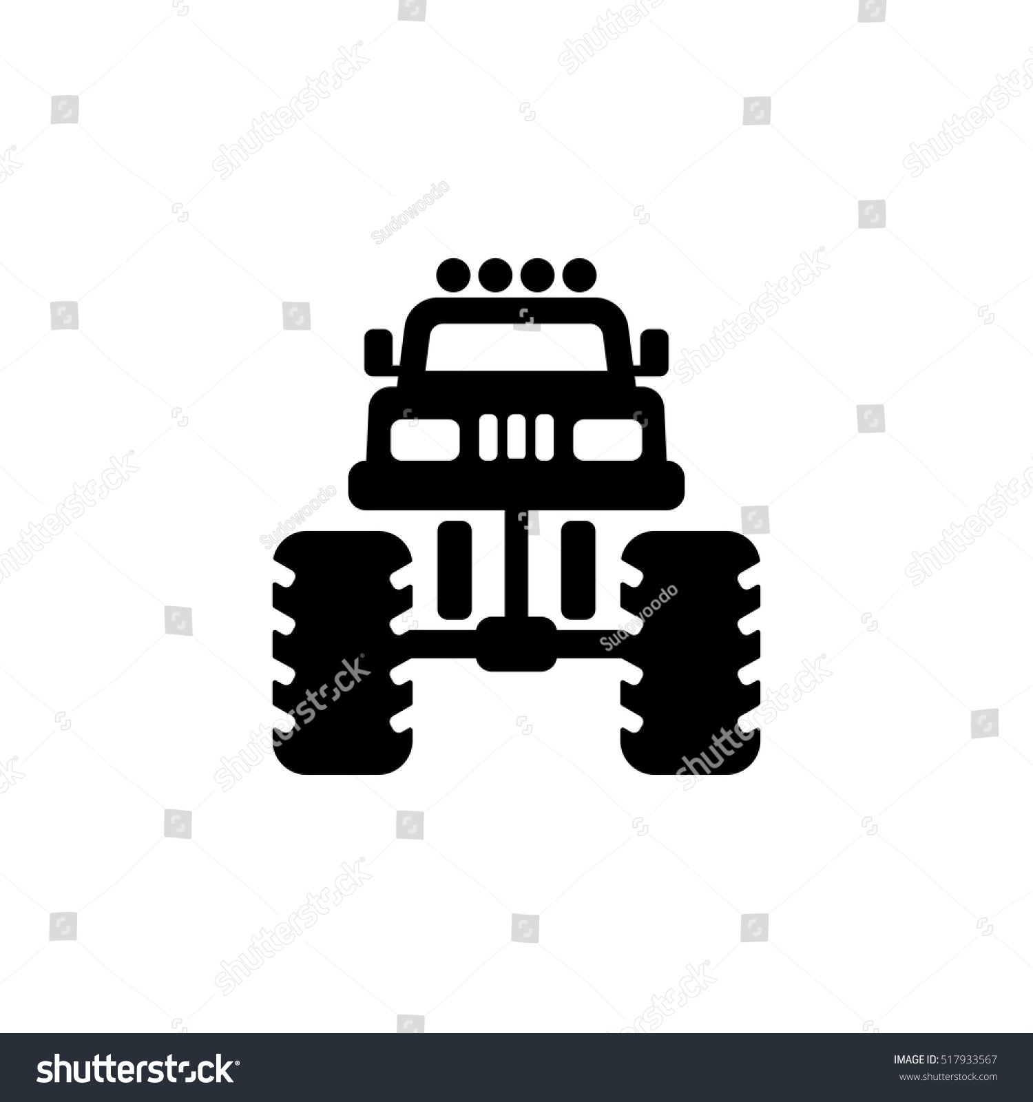 Monster Truck Icon Front View Stock Vector (Royalty Free) 517933567 ...