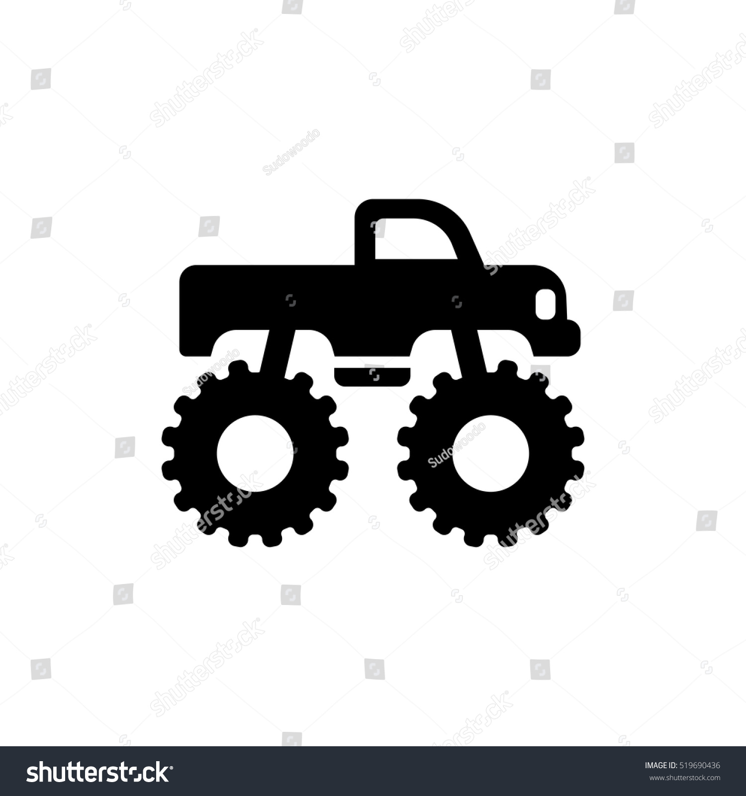 Monster Truck Icon Side View Silhouette Stock Vector 519690436 ...