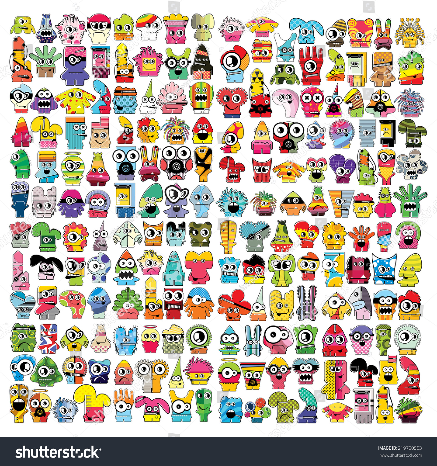 Monsters Vector Set Stock Vector (Royalty Free) 219750553 | Shutterstock