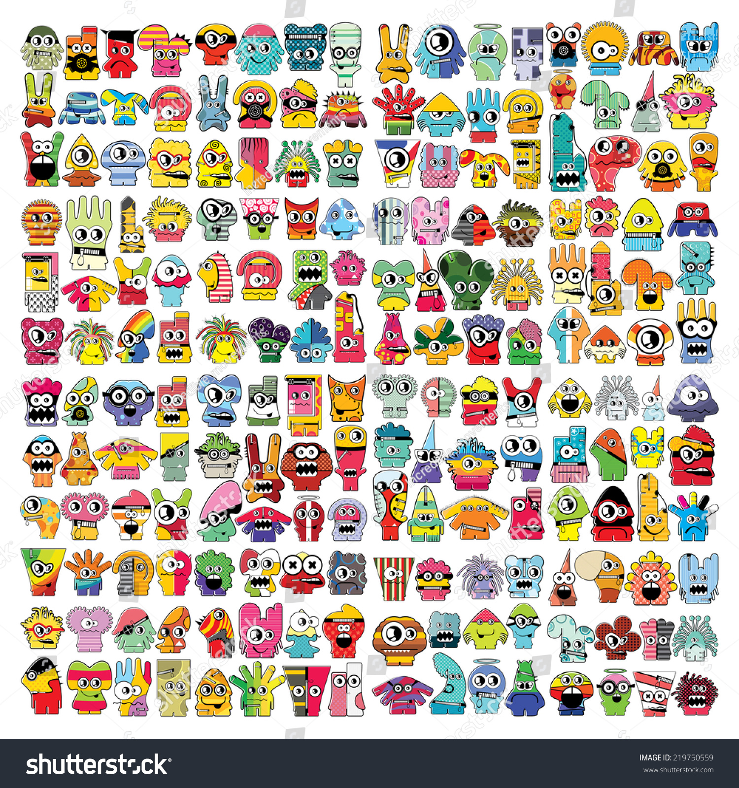 Monsters Vector Set Stock Vector (Royalty Free) 219750559