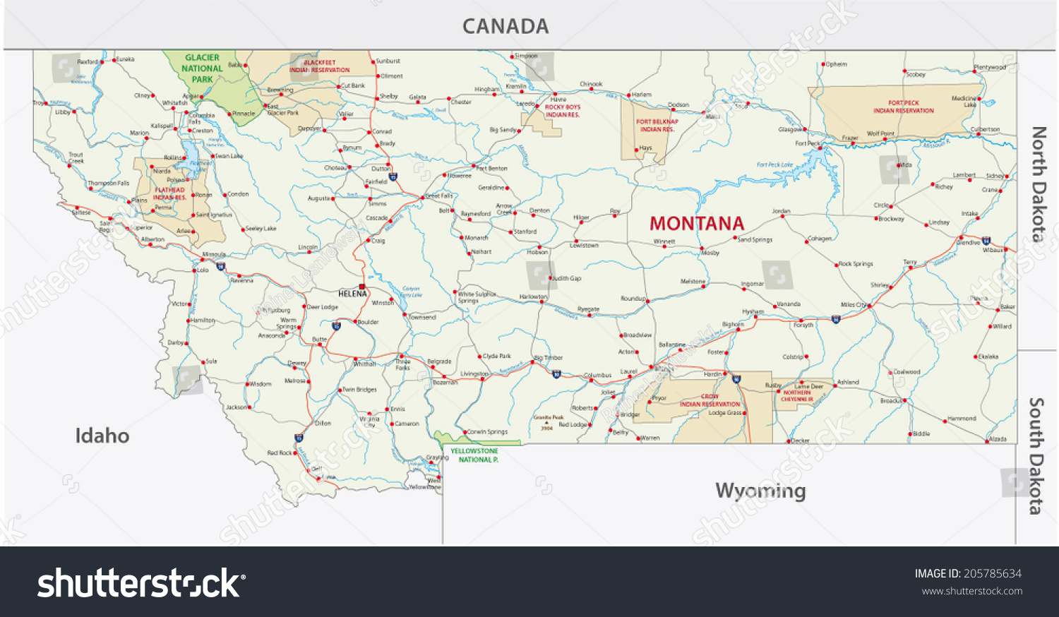 5,089 Map of montana cities Images, Stock Photos & Vectors | Shutterstock