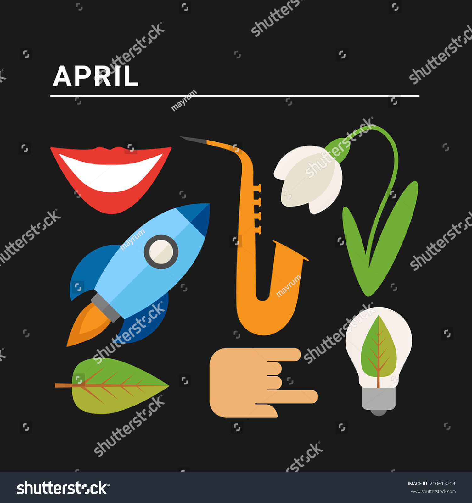 Months Year April Vector Illustration Calendar Stock Vector (Royalty