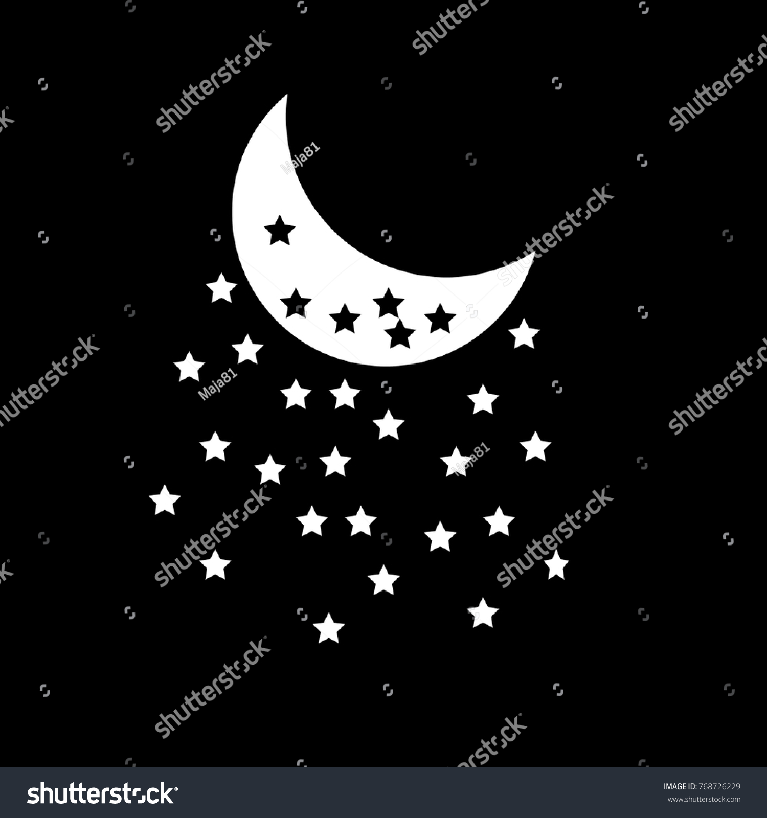 Moon Stars Vector Illustrator Stock Vector Royalty Free