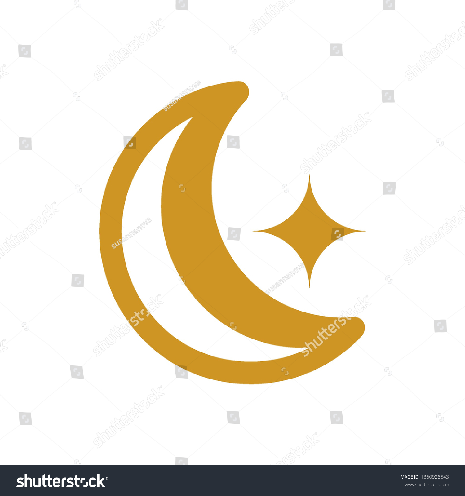 Moon Icon Illustration Vector Symbol Vector Stock Vector (Royalty Free ...