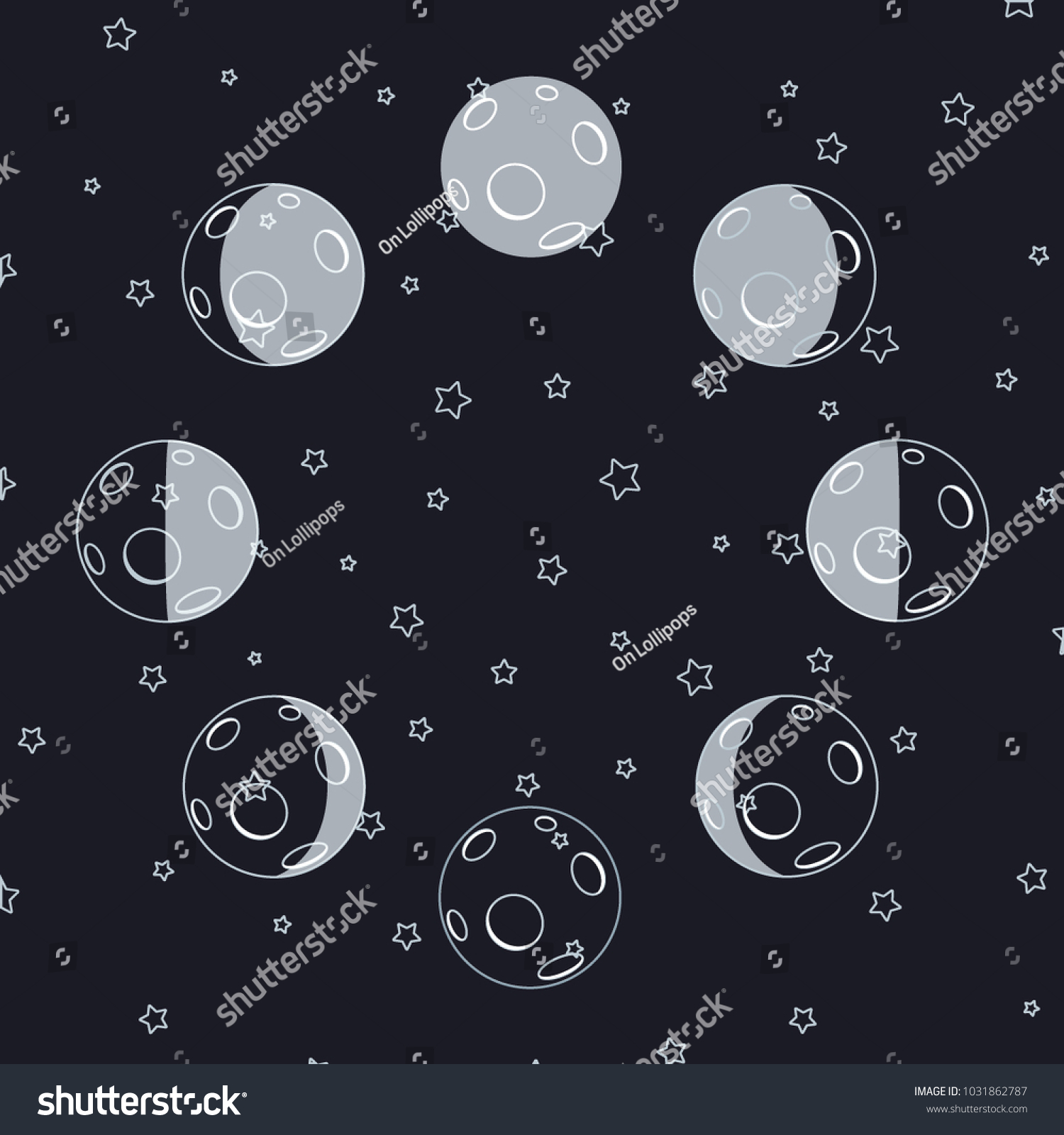 Moon Phases Cartoon Vector Stock Vector Royalty Free 1031862787 Moon Phases Cartoon Vector Stock Vector Royalty Free 1031862787