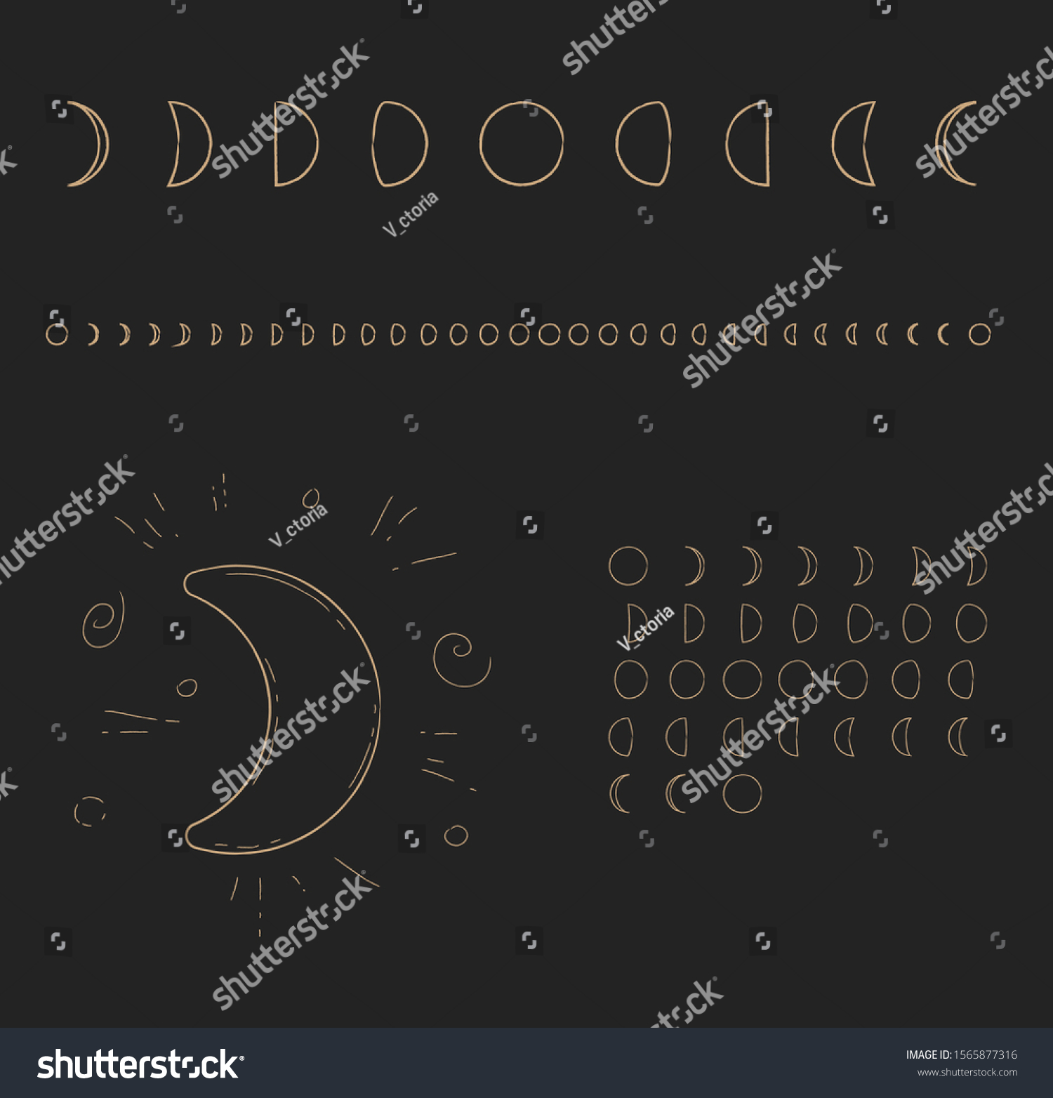 Moon Phases Moon Cycle Calendar Lunar Stock Vector Royalty Free Moon Phases Moon Cycle Calendar Lunar Stock Vector Royalty Free