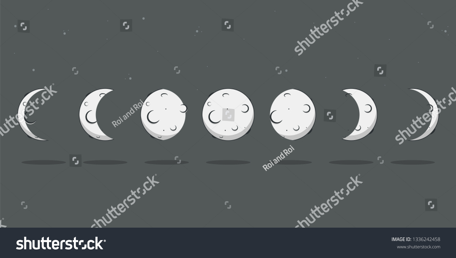 Moon Phases Vector Cartoon Flat Lunar Stock Vector Royalty Free Moon Phases Vector Cartoon Flat Lunar Stock Vector Royalty Free