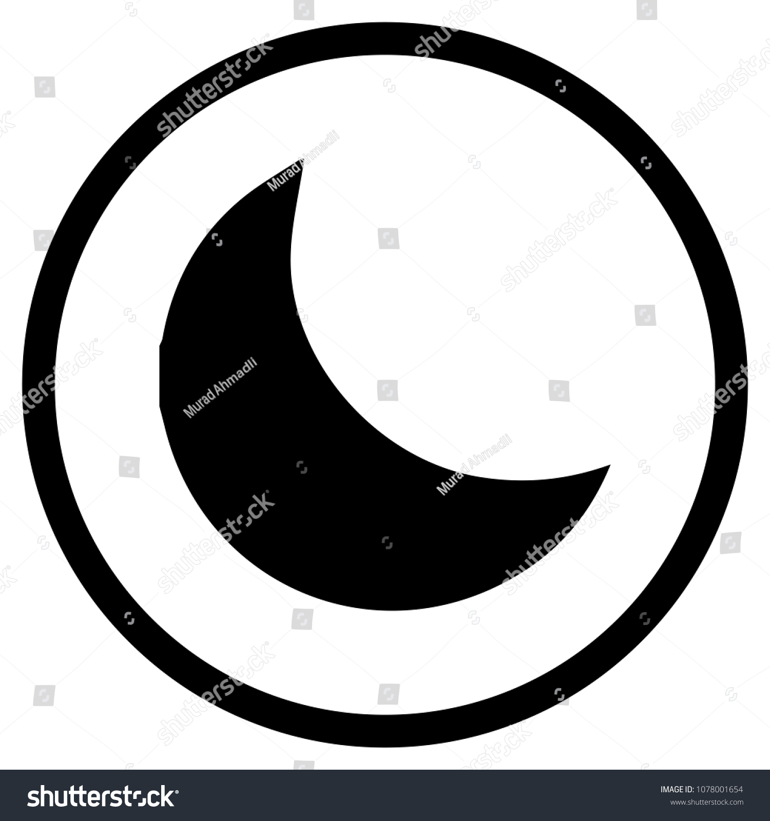Moon Symbol Icon Stock Vector (Royalty Free) 1078001654 | Shutterstock