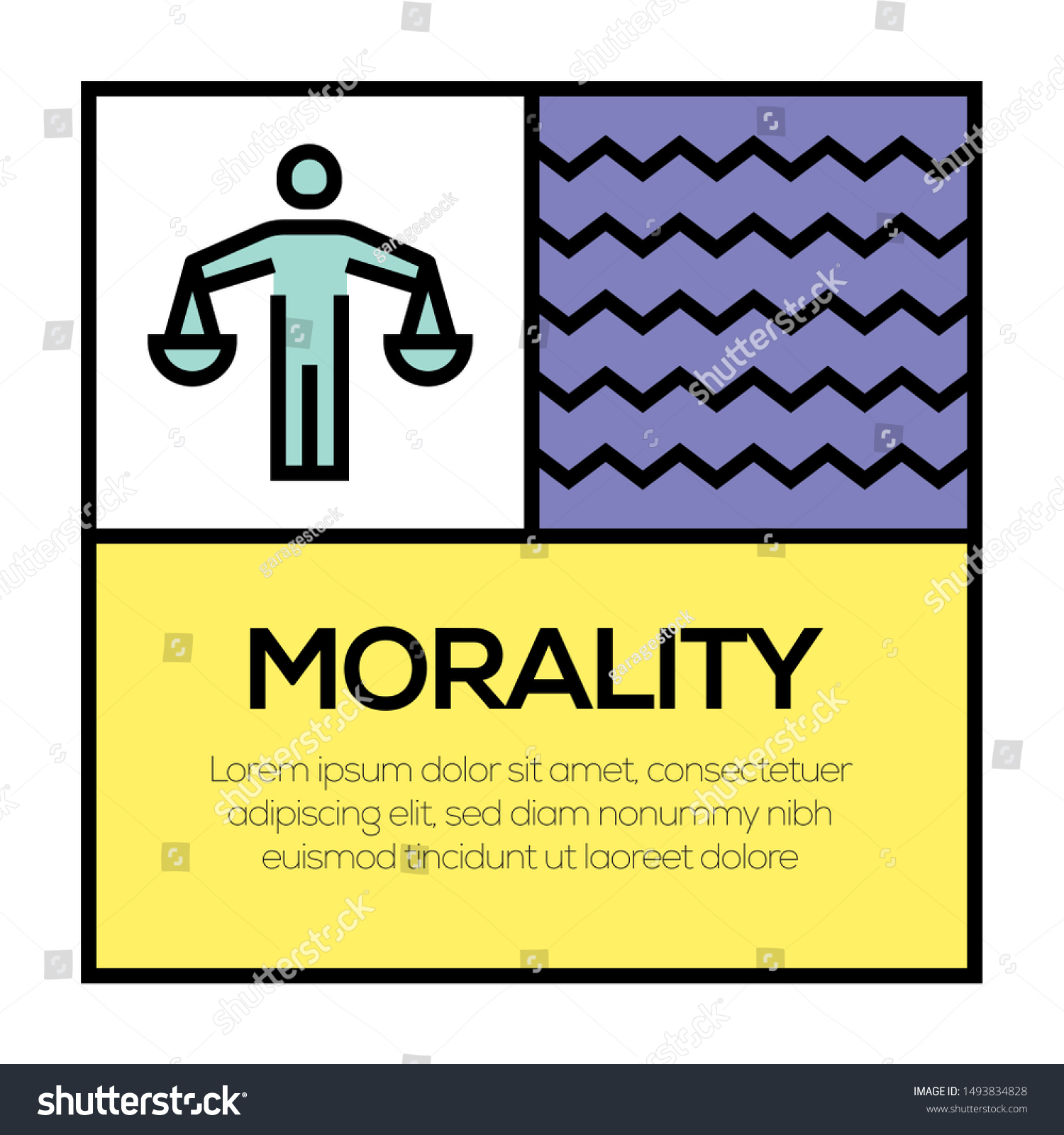 Morality Illustration Icon Concept Stock Vector (Royalty Free) 1493834828