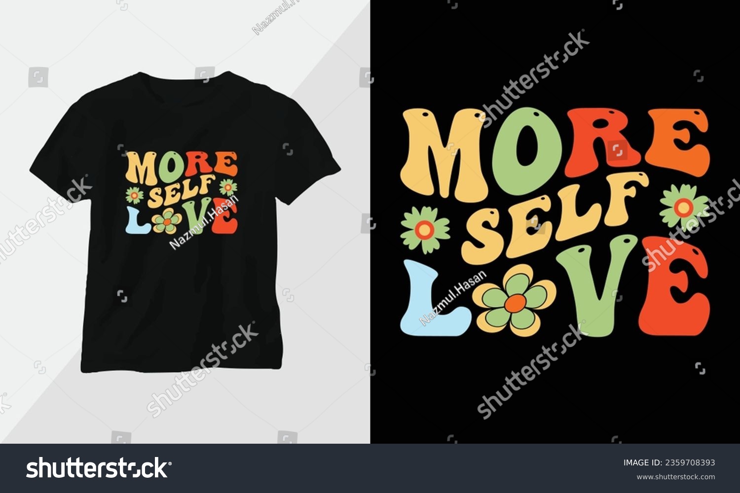 SVG of more self-love - Retro Groovy Inspirational T-shirt Design with retro style svg