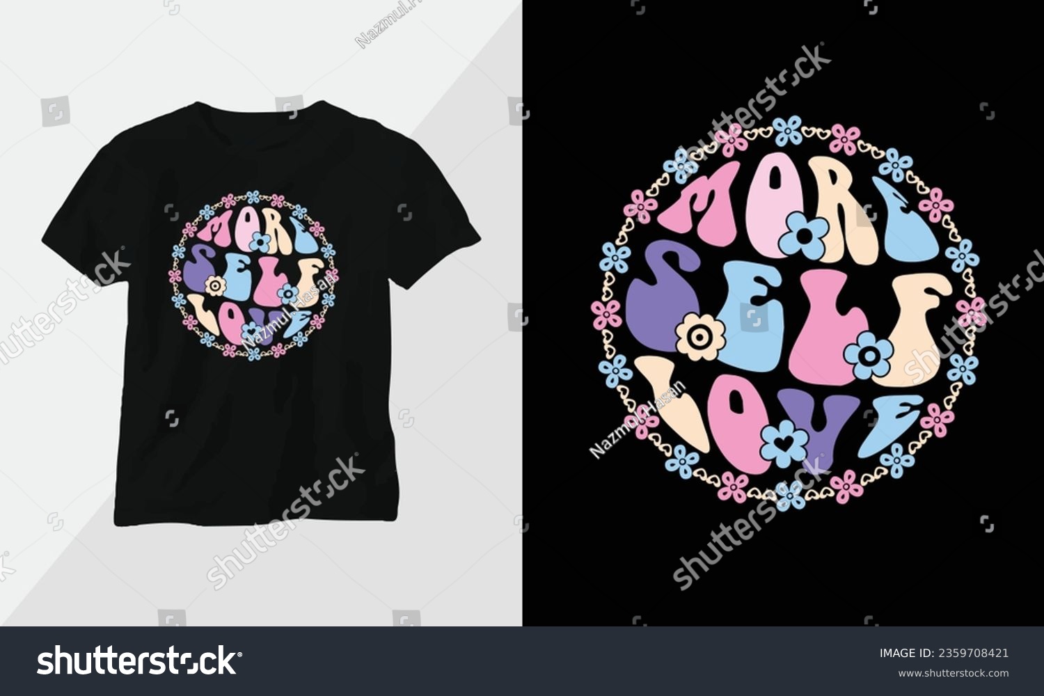 SVG of more self-love - Retro Groovy Inspirational T-shirt Design with retro style svg