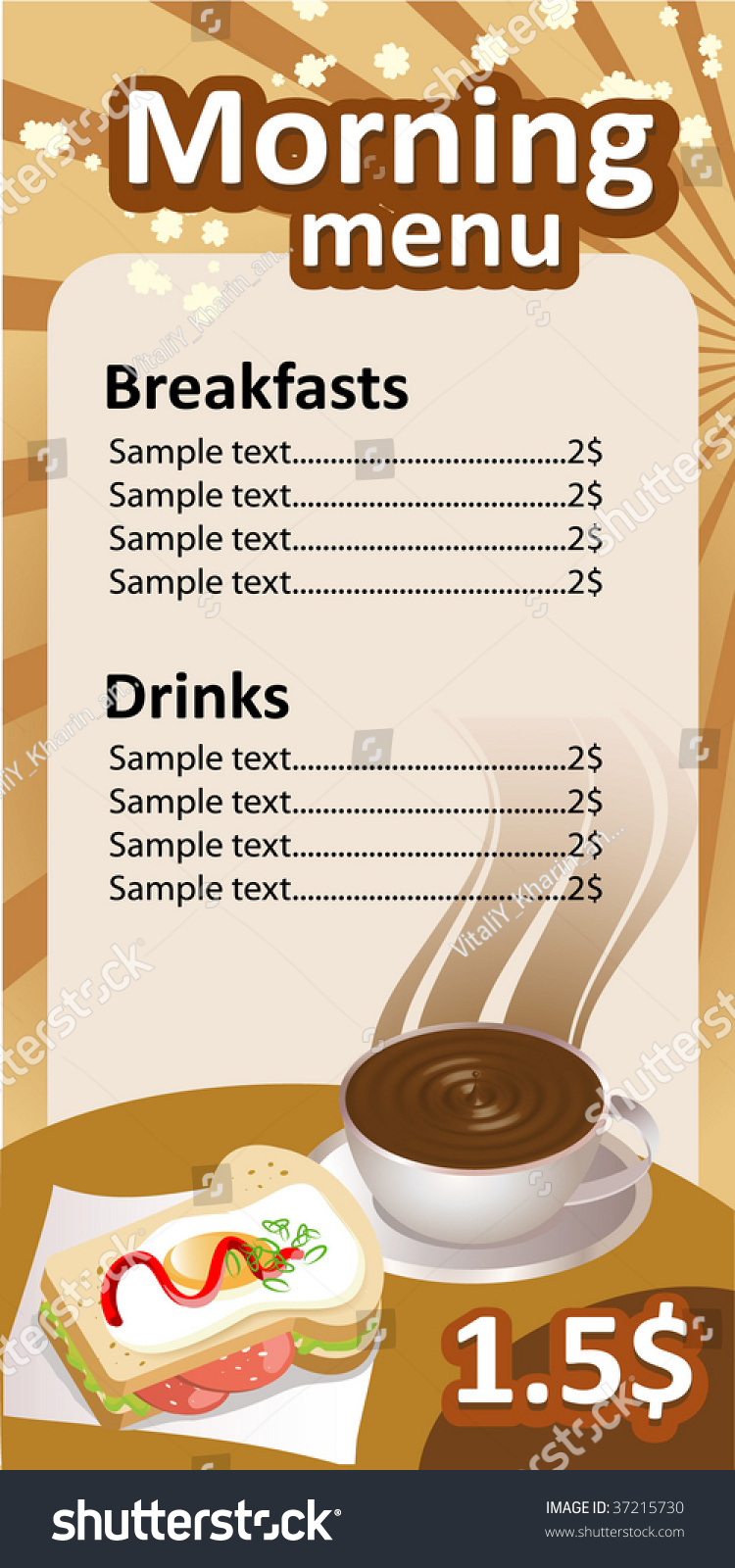 Morning Menu Template Stock Vector (Royalty Free) 37215730