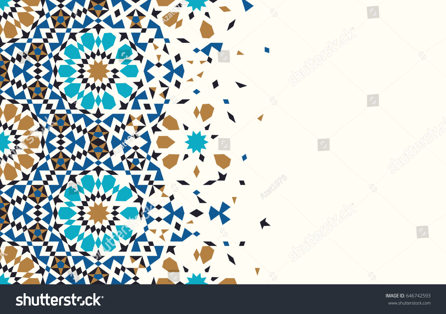 Morocco Disintegration Template Islamic  Mosaic  Design 