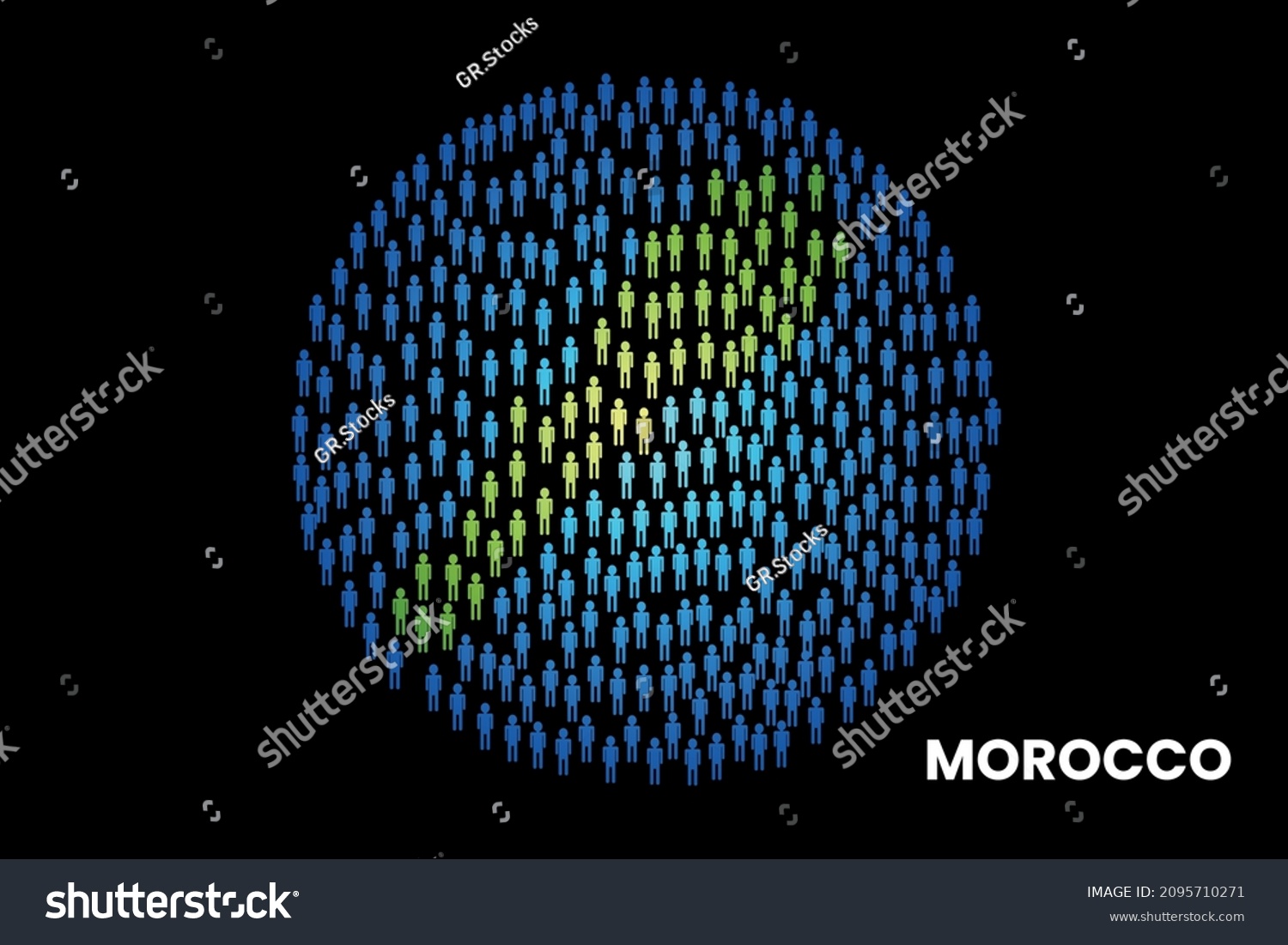 Morocco Population People Map Globe Vector Stock Vector (Royalty Free