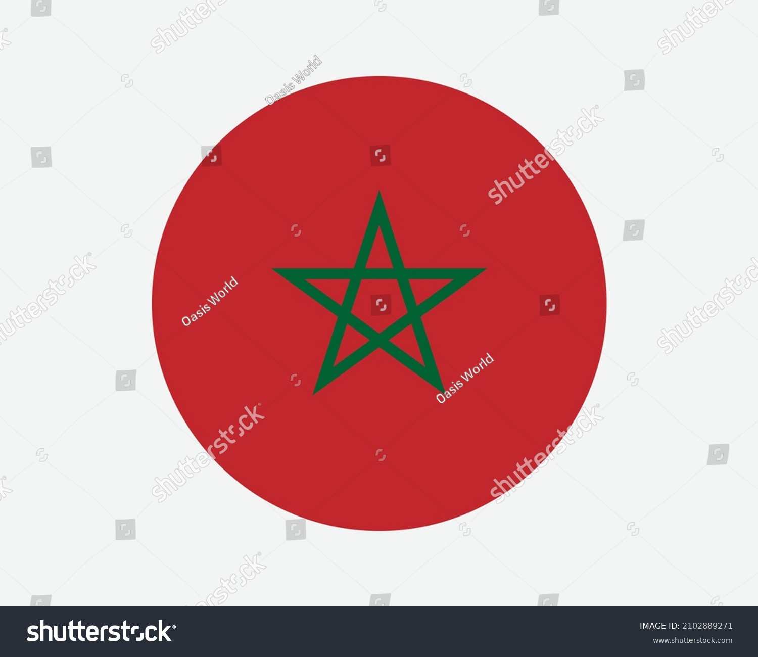 SVG of Morocco Round Country Flag. Moroccan Circle National Flag. Kingdom of Morocco Circular Shape Button Banner. EPS Vector Illustration. svg