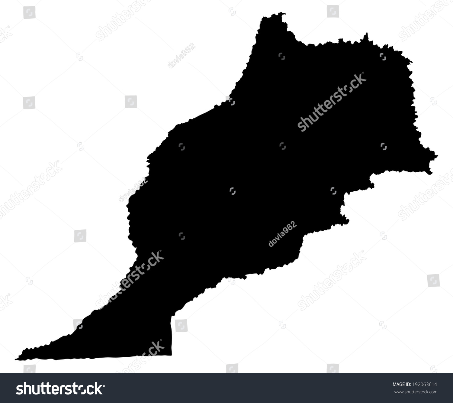 Morocco Vector Map Isolated On White Stock Vector 192063614 - Shutterstock