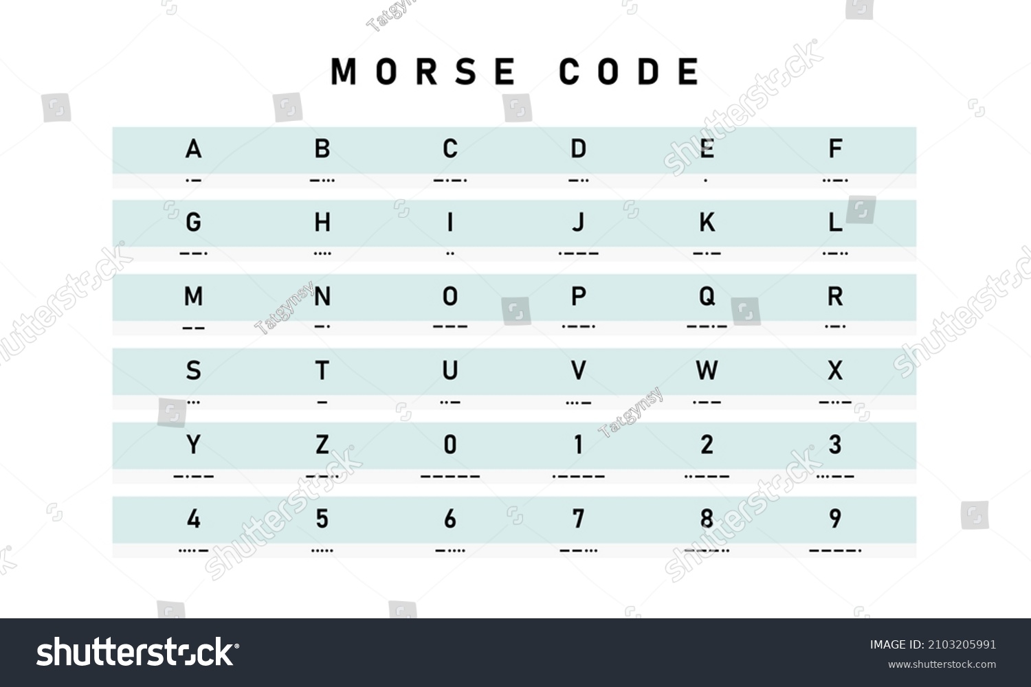 SVG of Morse code letters and number chart icon. Secret alphabet. International coding. Used in radio or light communication. Vector illustration svg