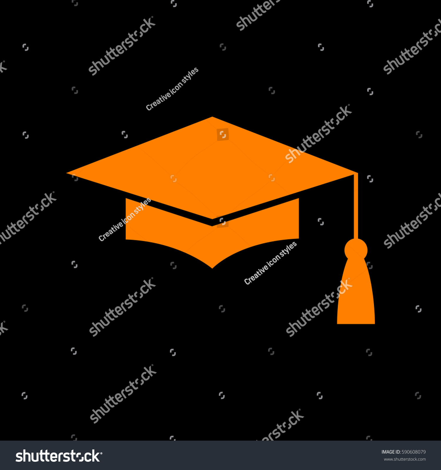 orange graduation hat