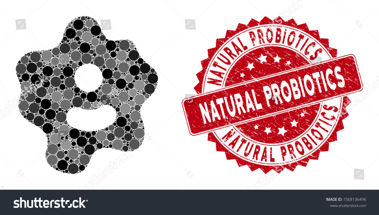 Mosaic Ameba Rubber Stamp Watermark Natural Stock Vector Royalty Free