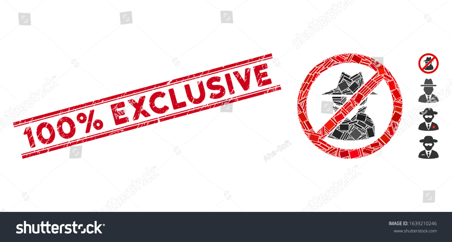 Mosaic No Spy Icon Red 100 Stock Vector Royalty Free 1639210246