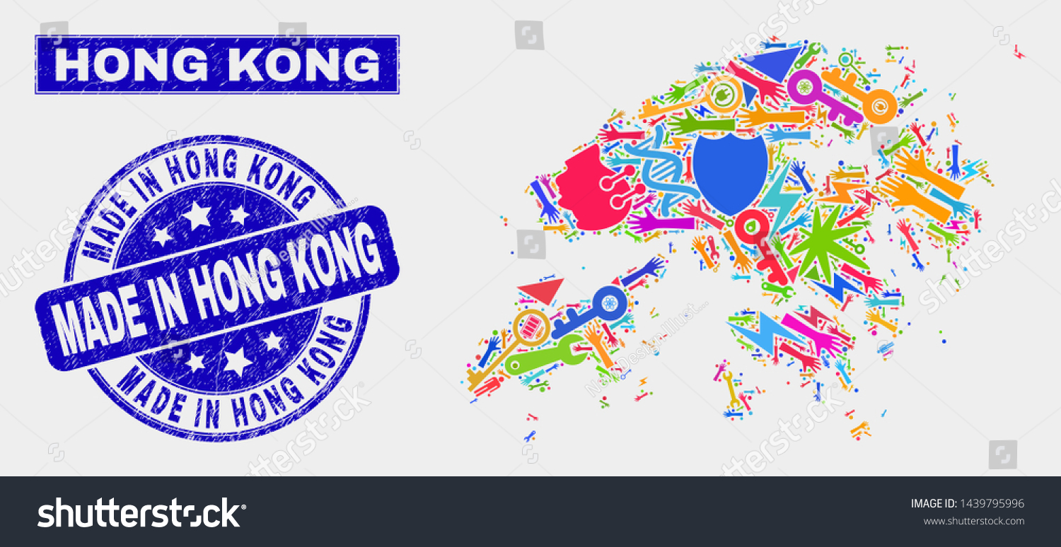 hong kong map service Mosaic Service Hong Kong Map Made Stock Vector Royalty Free hong kong map service