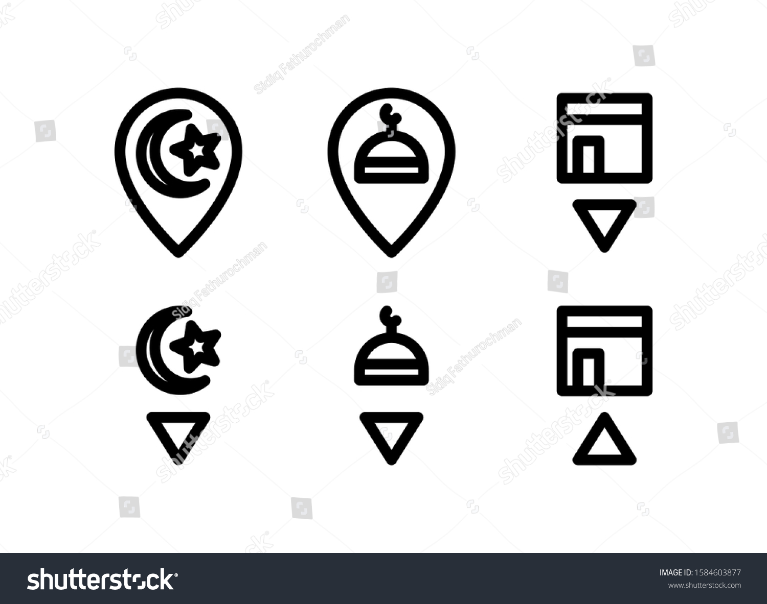 Mosque Symbol In Map Mosque Location Navigation Map Qibla Icon Stock Vector (Royalty Free)  1584603877 | Shutterstock