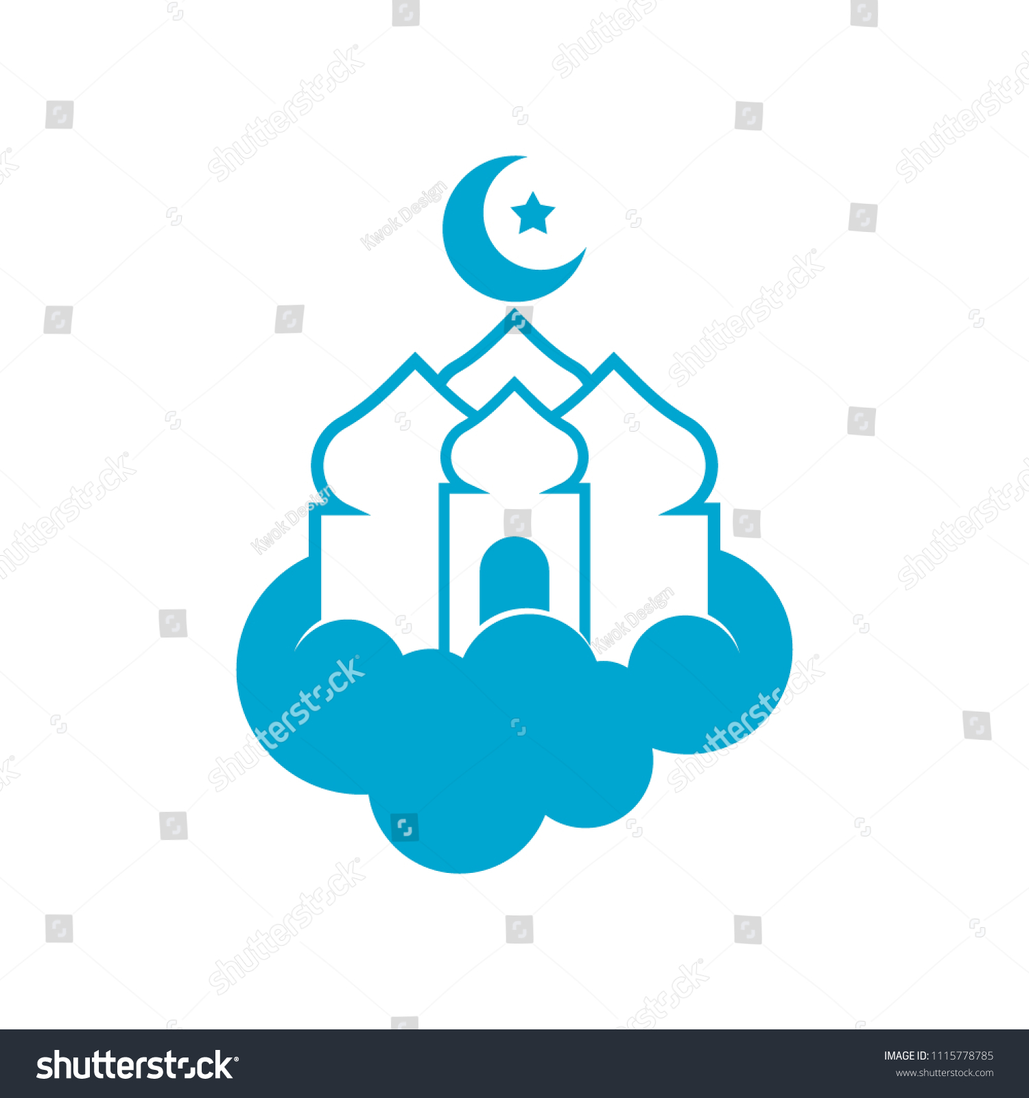 Mosque Logo Design Emblem Template Masjid 스톡 벡터 로열티 프리 1115778785