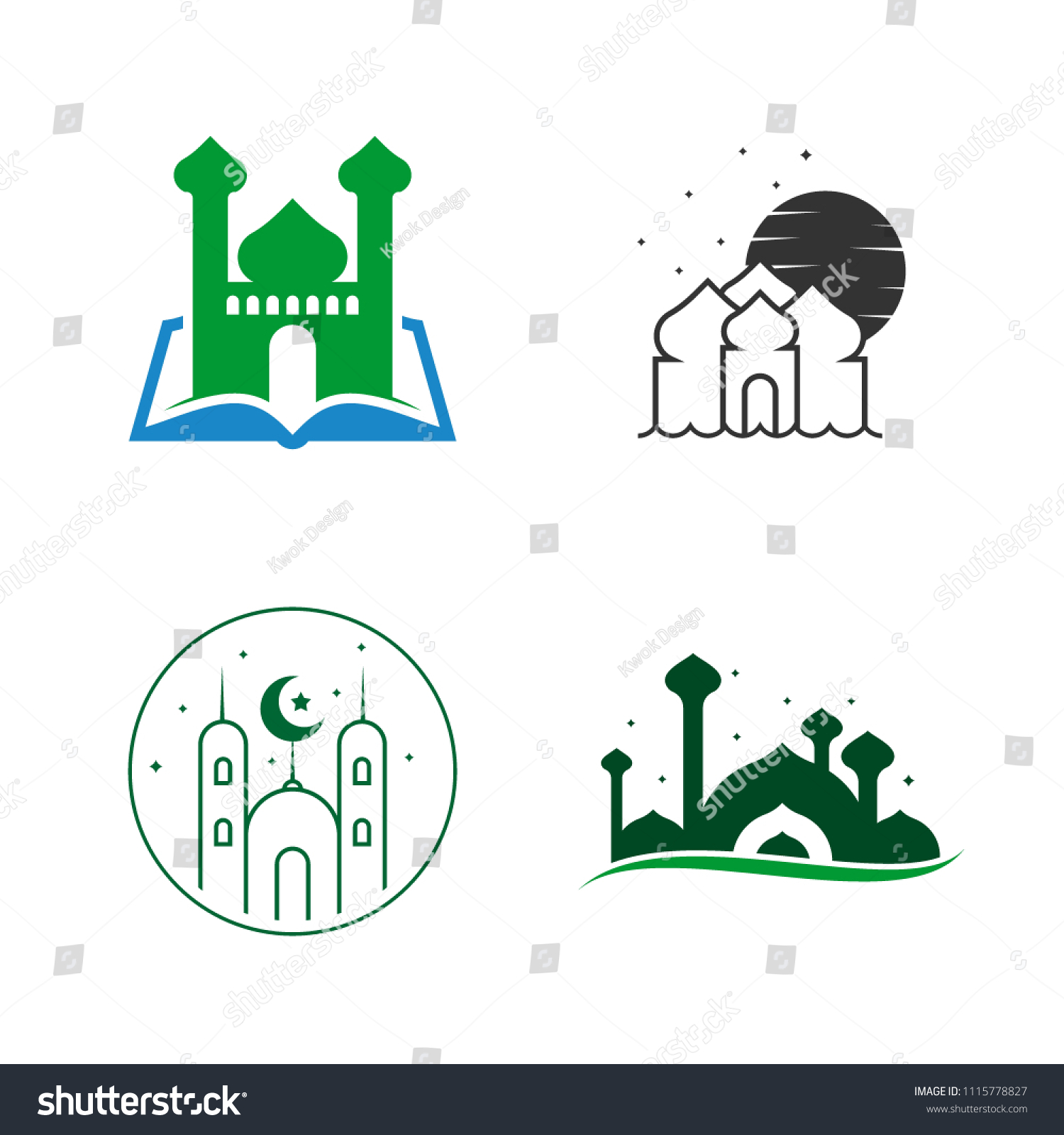 Mosque Logo Design Emblem Template Masjid Stock Vector Royalty Free