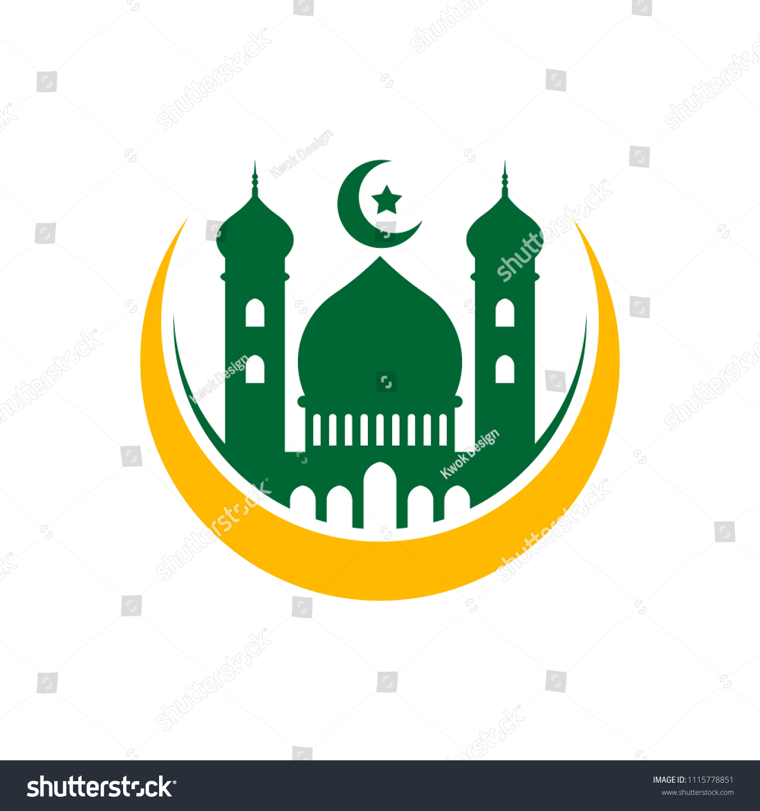 Mosque Logo Design Emblem Template Masjid Image Vectorielle De Stock