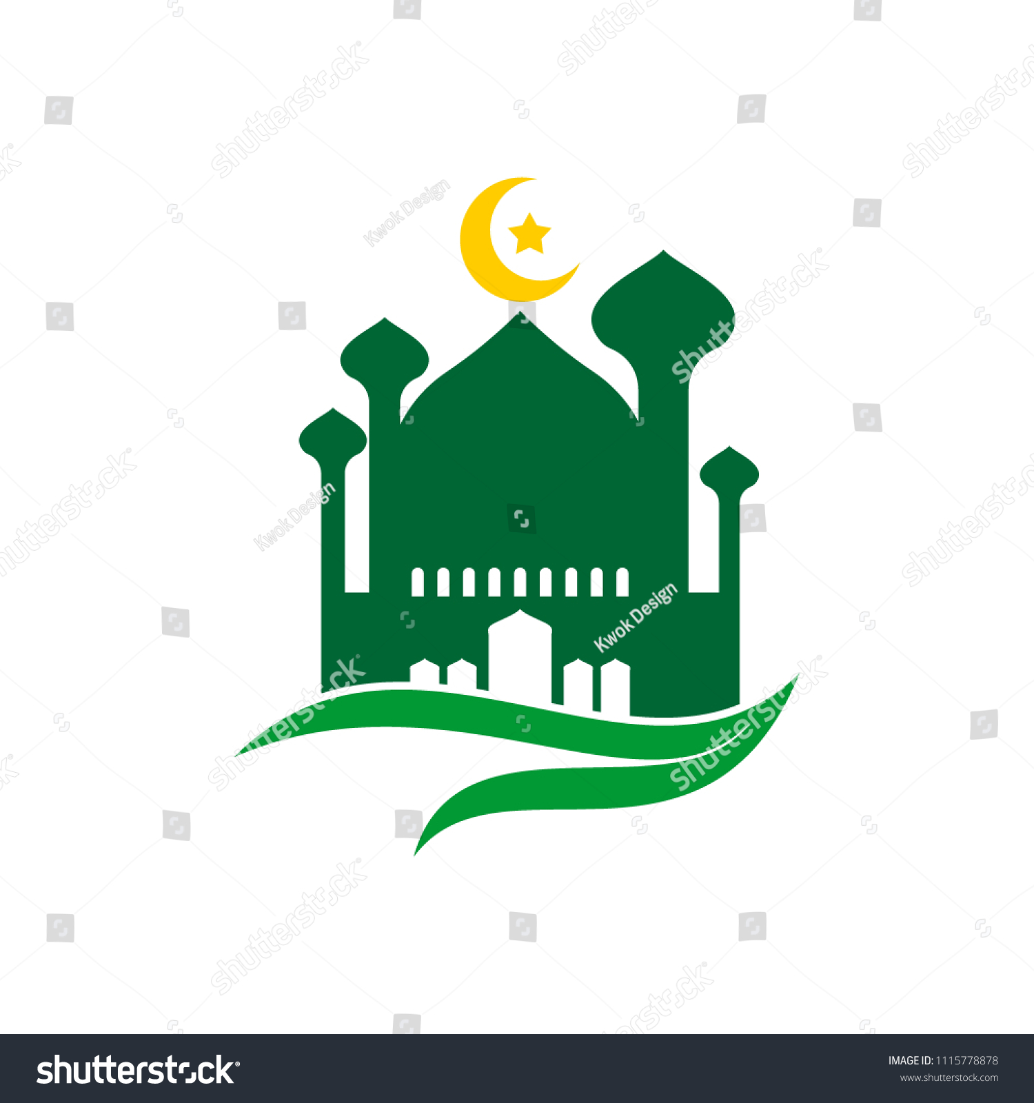 Mosque Logo Design Emblem Template Masjid Stock Vector Royalty Free