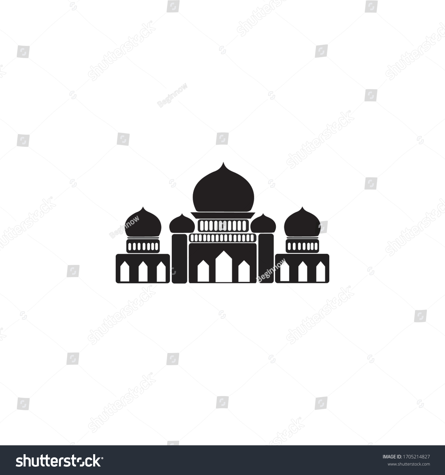 Mosque Silhouette Graphic Design Template Vector Stock Vector (Royalty ...