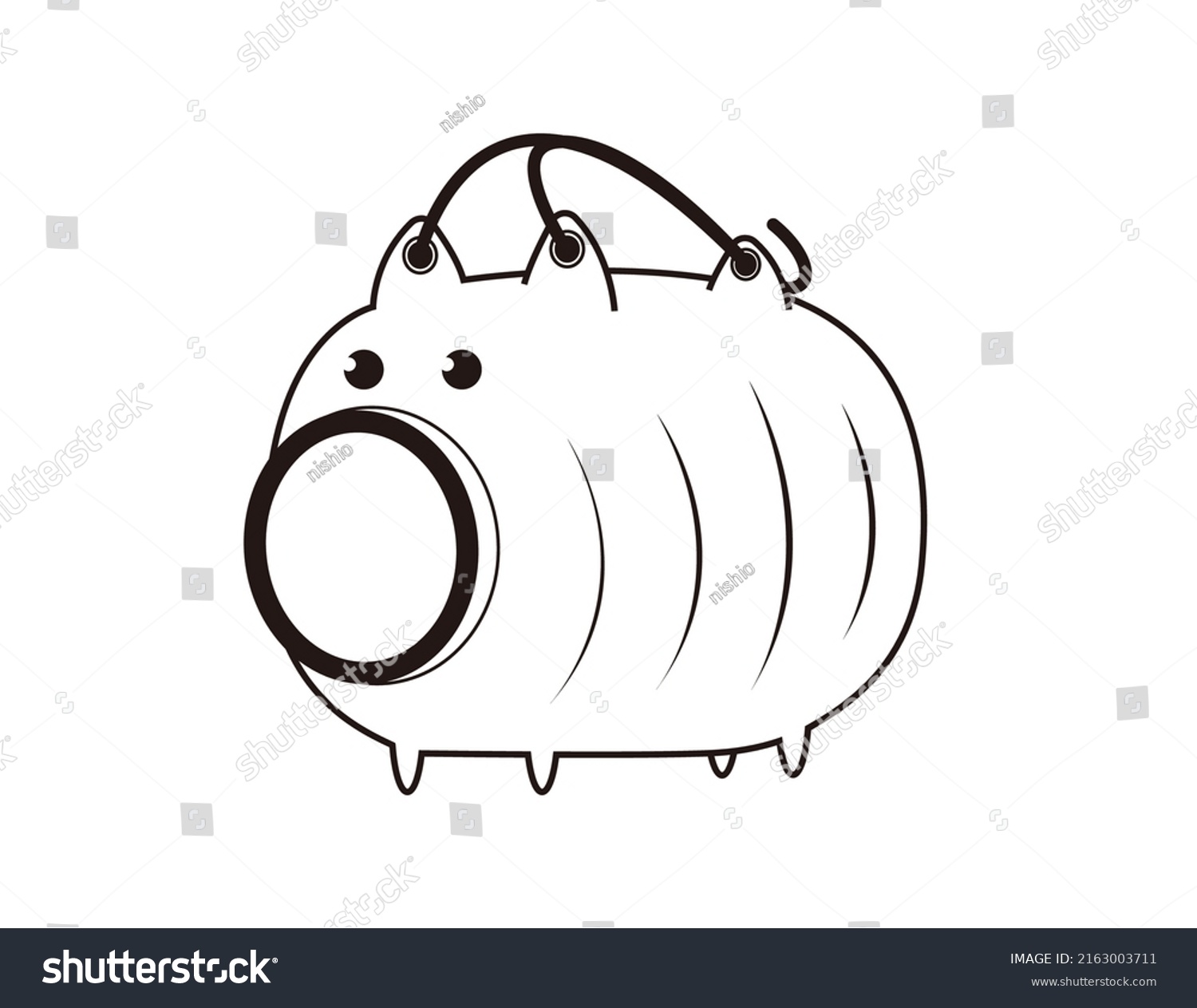 SVG of Mosquito coil holder in the shape of a pig made of ceramic .　Vector illustration. svg