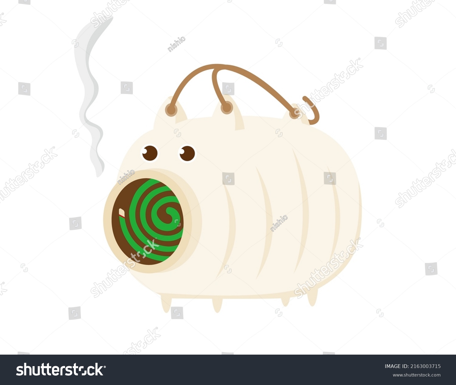 SVG of Mosquito coil holder in the shape of a pig made of ceramic .　Vector illustration. svg